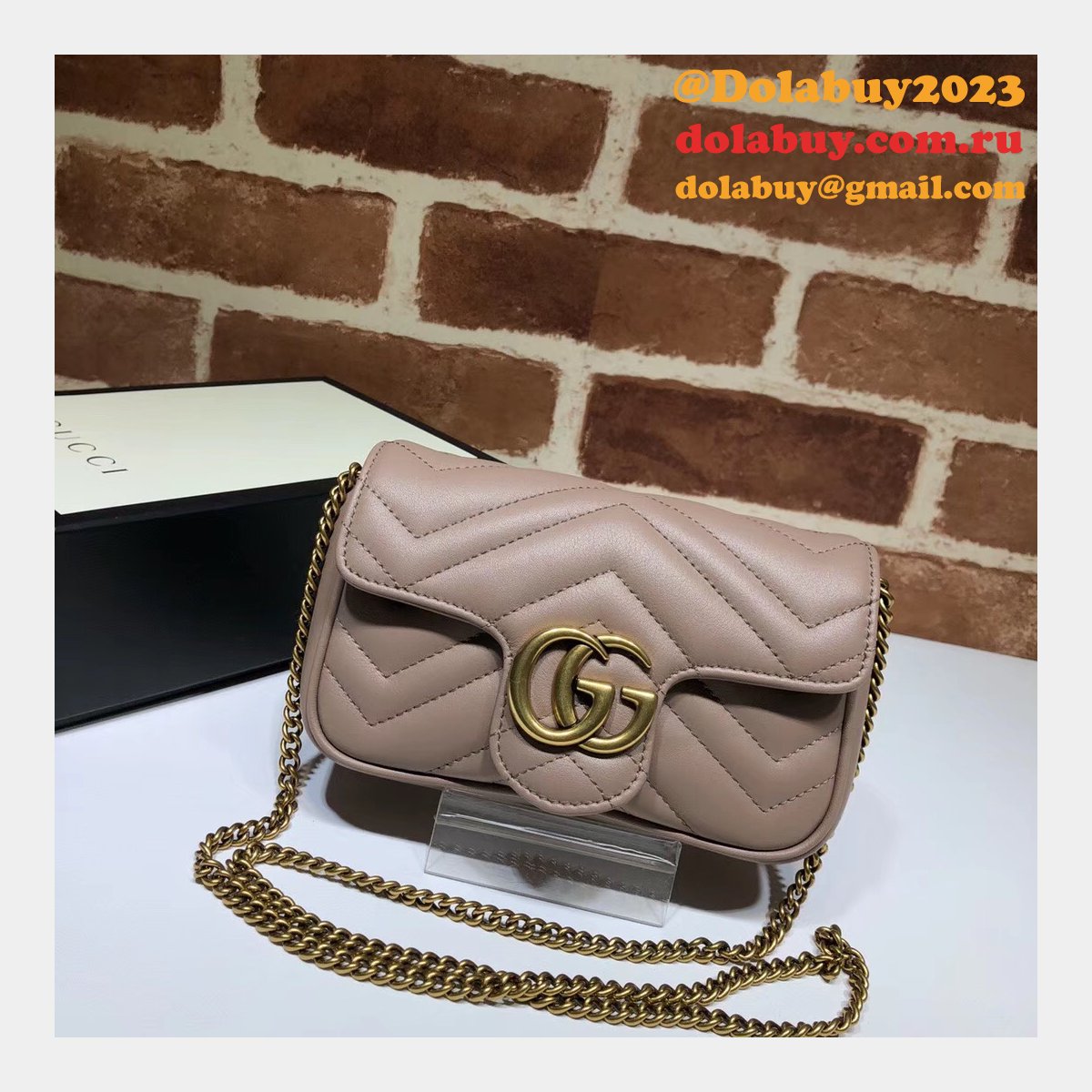 Gucci Marmont Fashion Mini Chevron bag 476433
