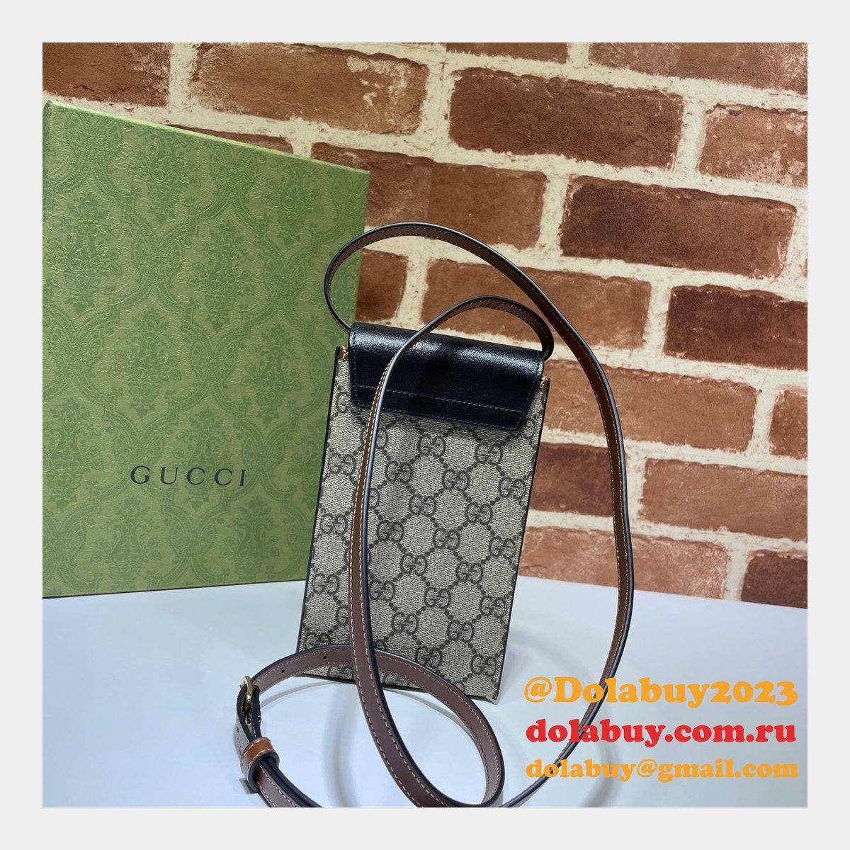 Replica Best Gucci 658229 Padlock mini bag in beige and ebony GG Supreme
