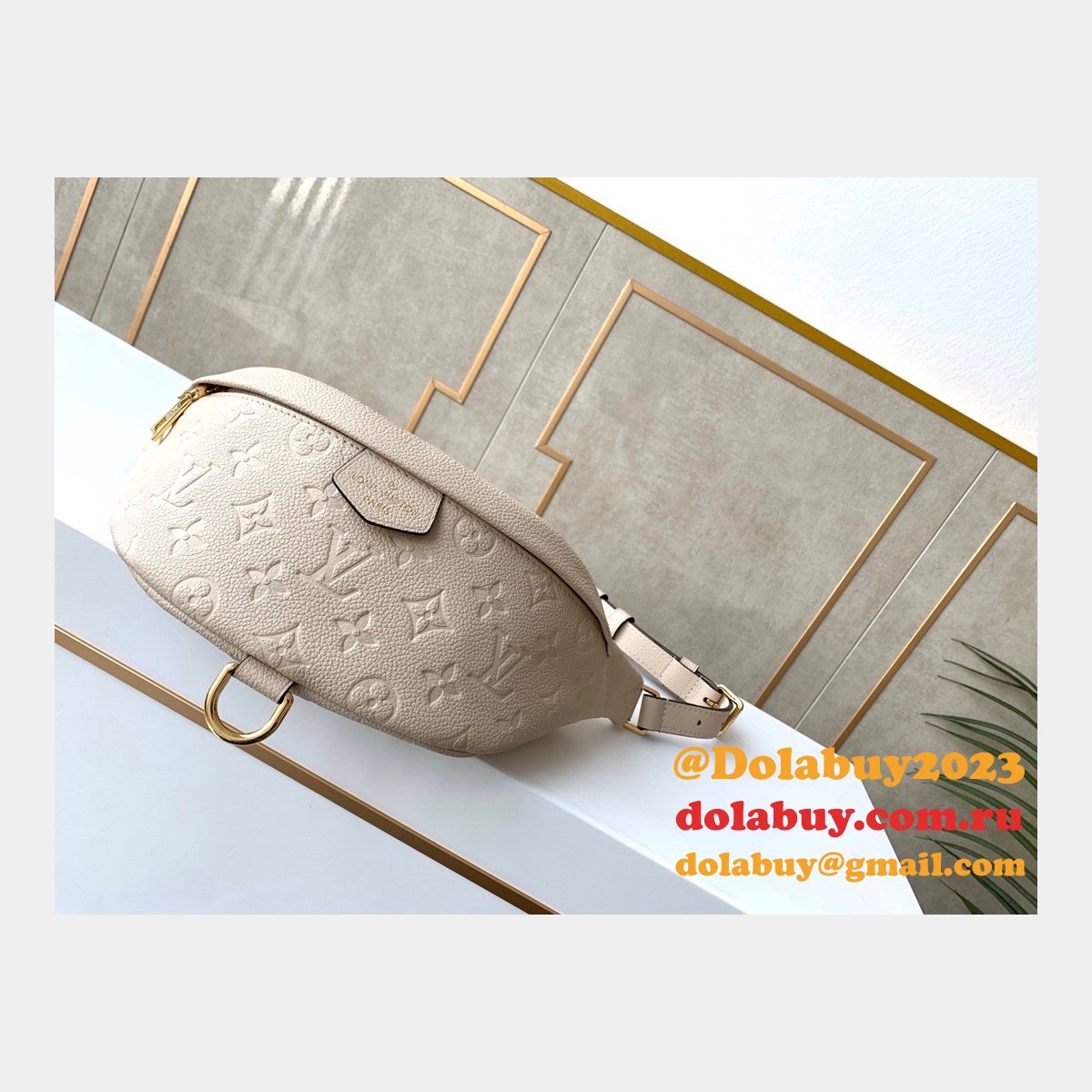 Louis Vuitton Replica Monogram Empreinte Bumbag M44812 Black/Cream
