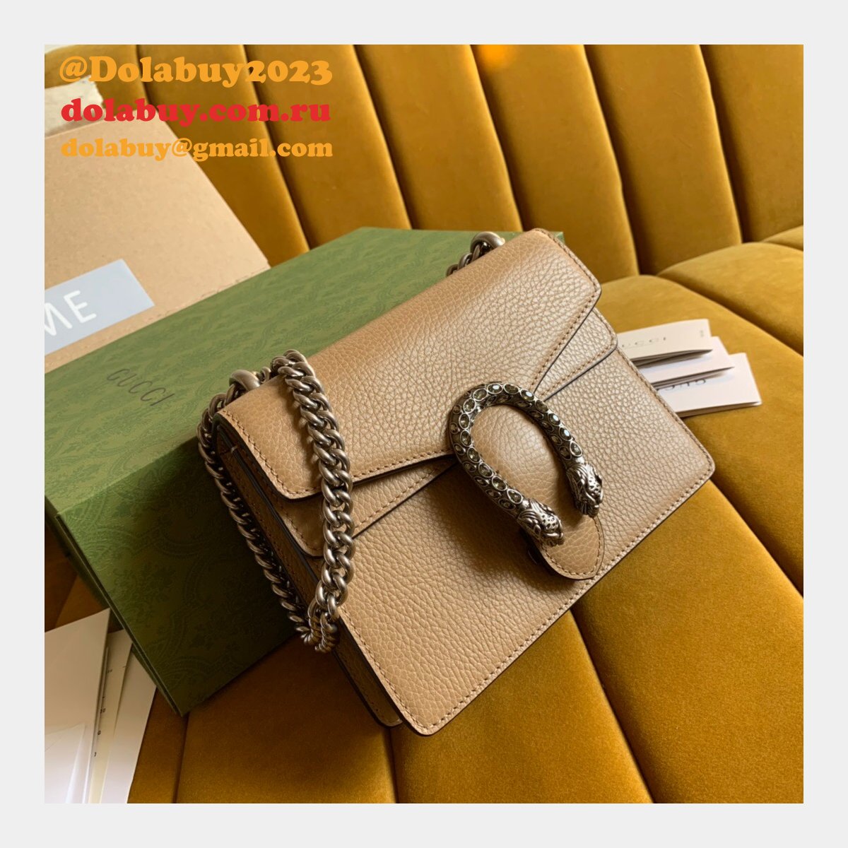 Gucci Dionysus GG Supreme Mini Shoudler 421970 Brown Replica Bag