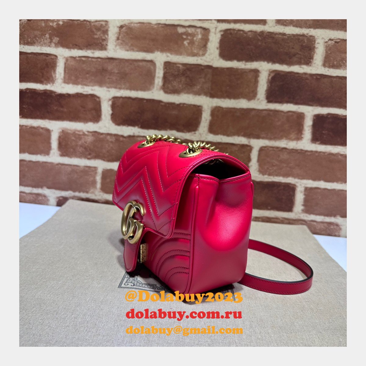 Copy Gucci Replica GG Marmont Shoulder Wholesale 739682 Luxury Bag