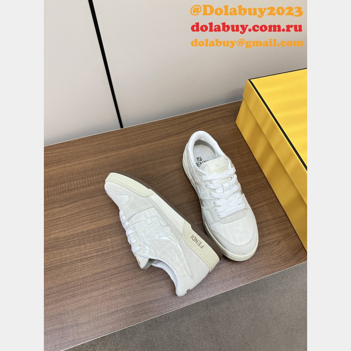 Fendi Match Leather Sneakers