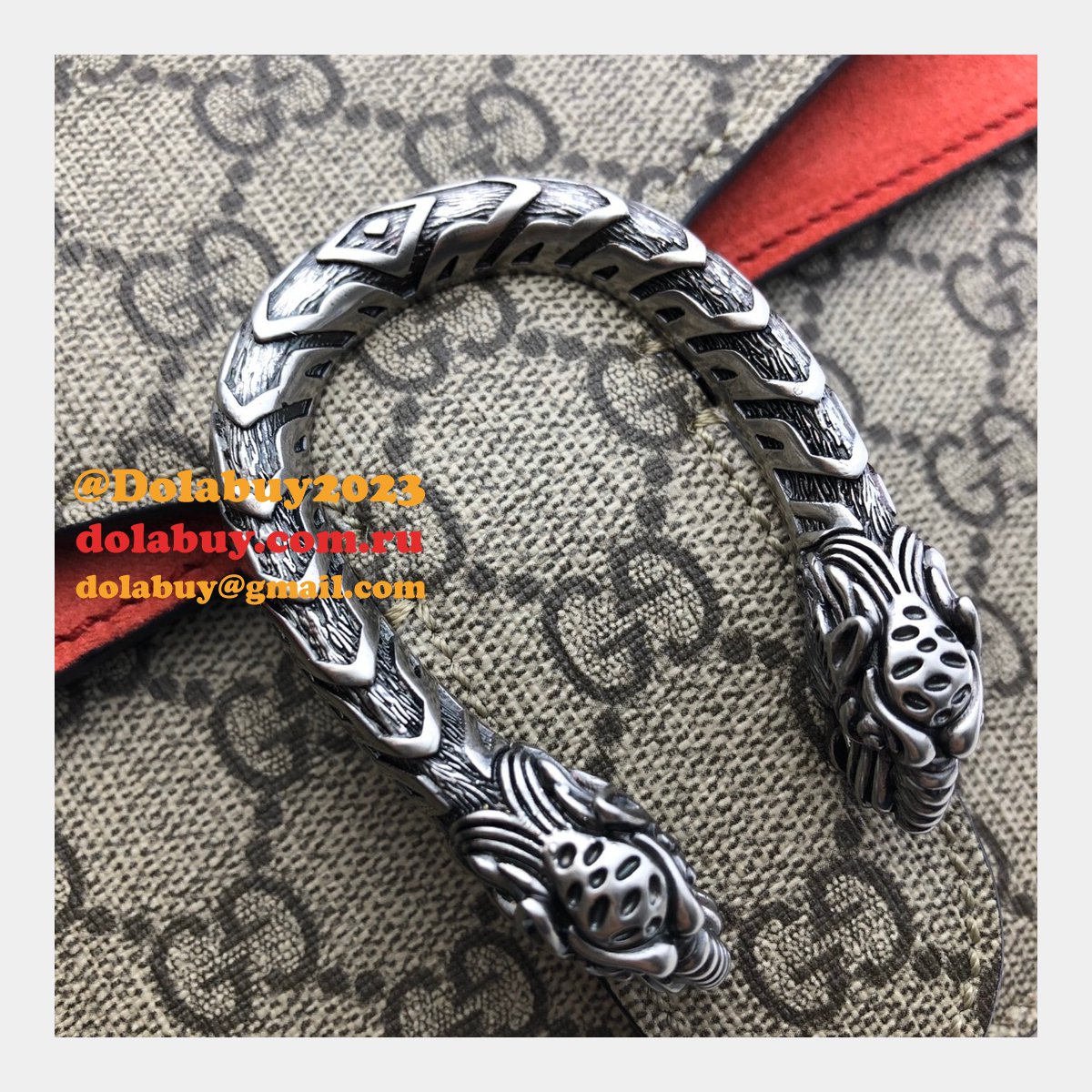 Gucci Replica Dionysus GG Supreme mini 421970 Red Fake bag
