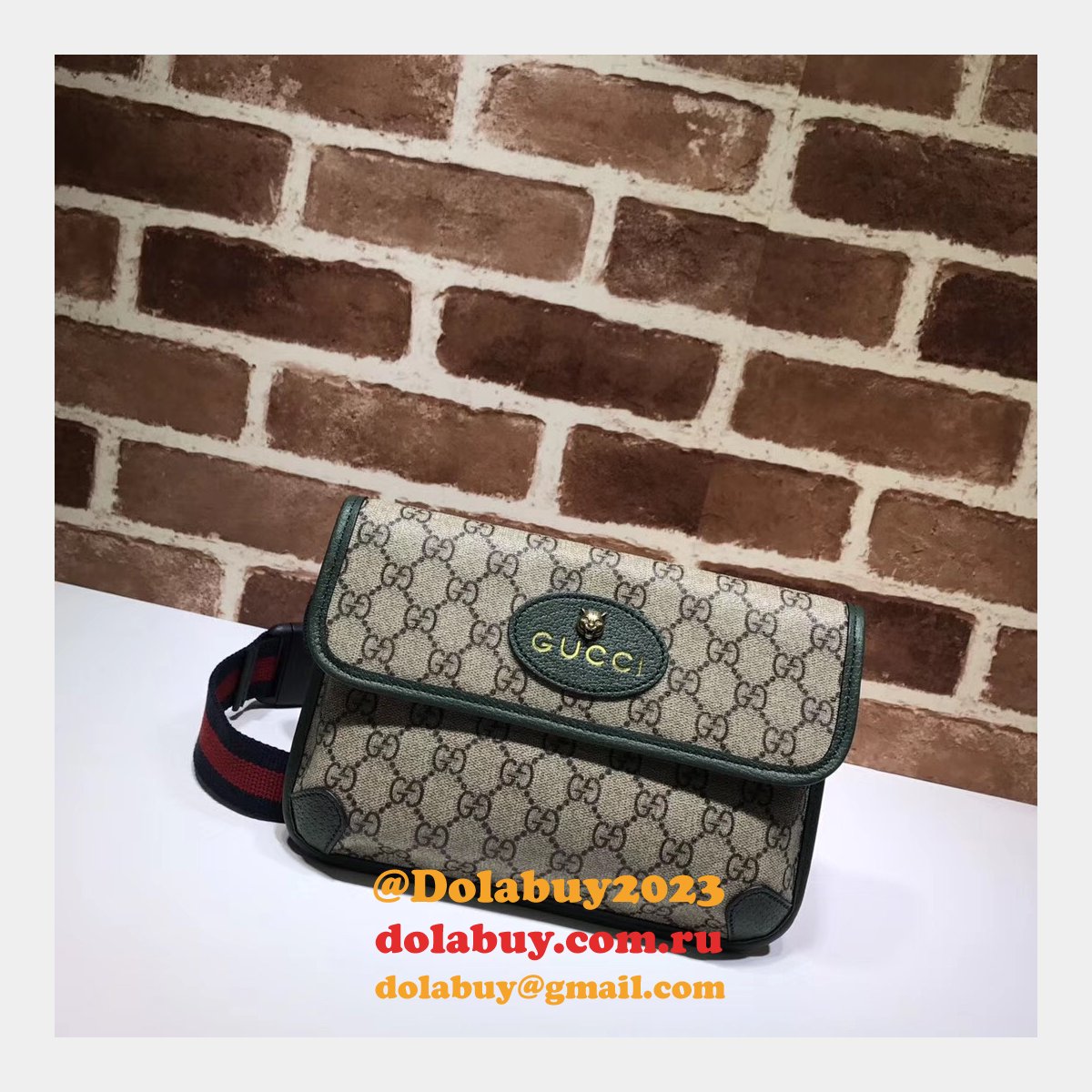 Designer Gucci Neo Vintage GG Supreme belt Replica 493930 bag