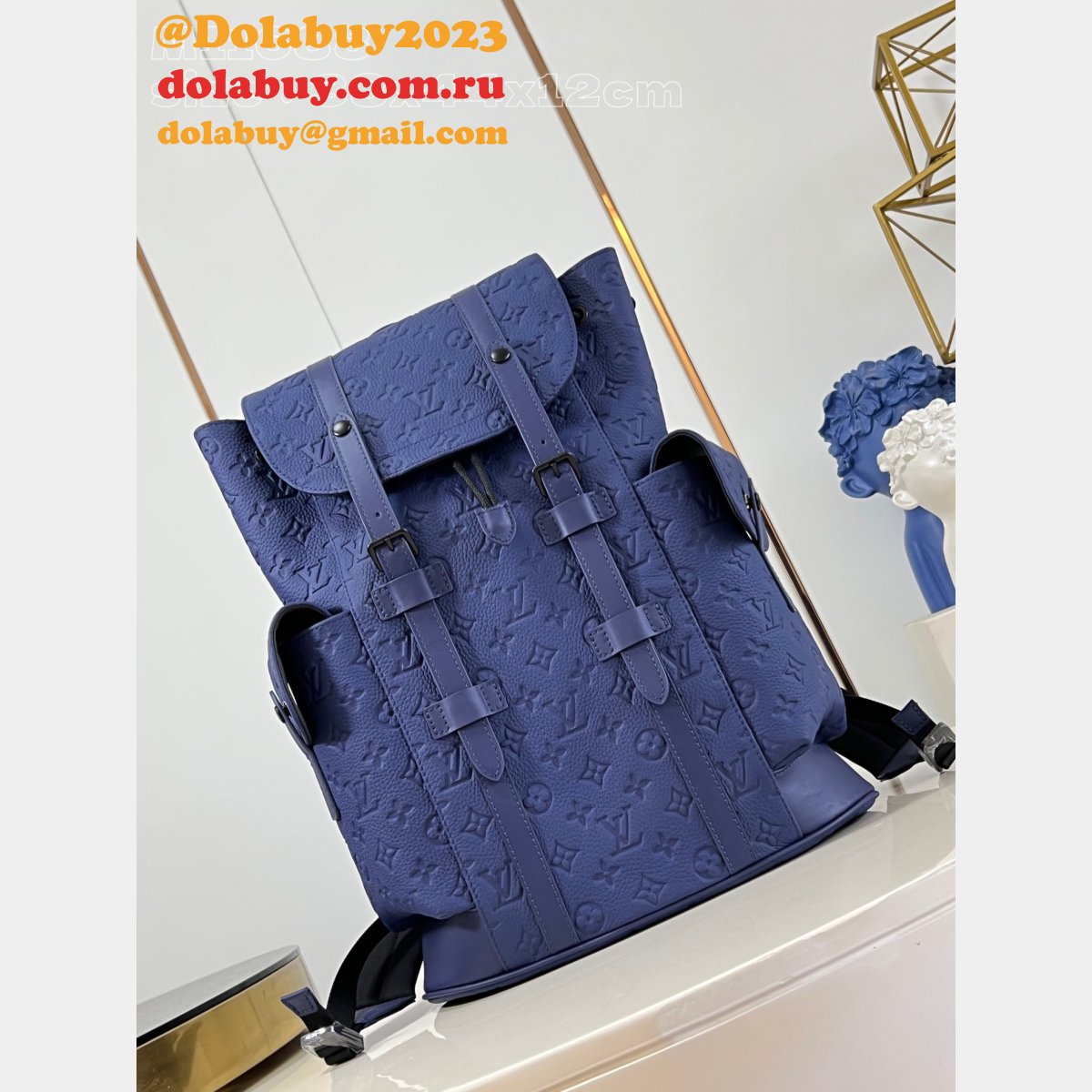 Christopher Fashion 7 Star Louis Vuitton Taurillon Monogram Men M11688 Blue