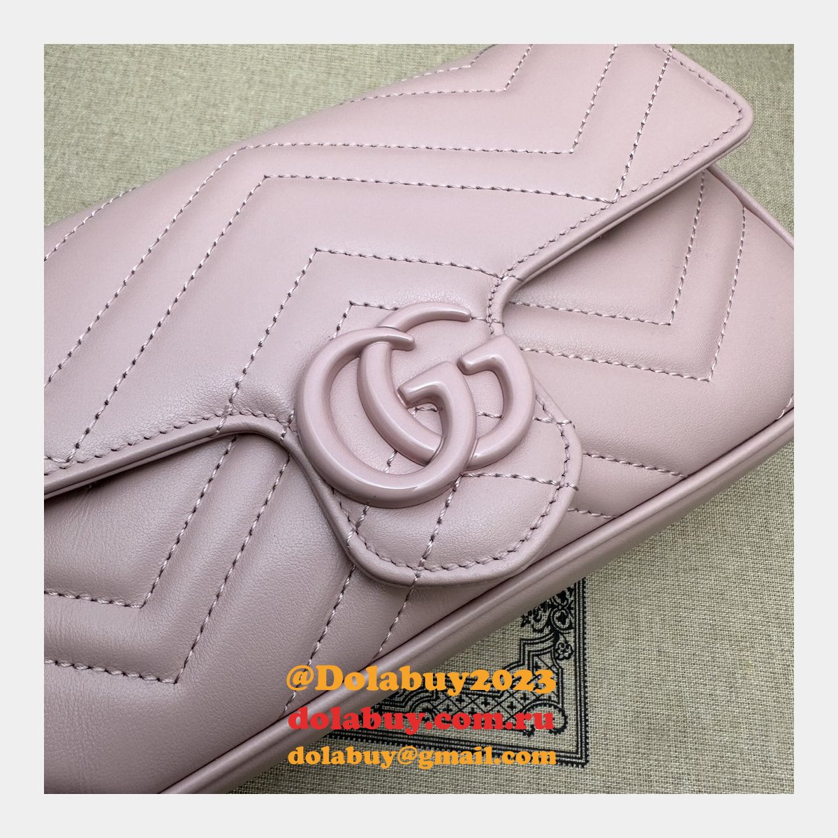 Inspired GG Marmont Crossbody Replica Gucci Pink 751526 Bag