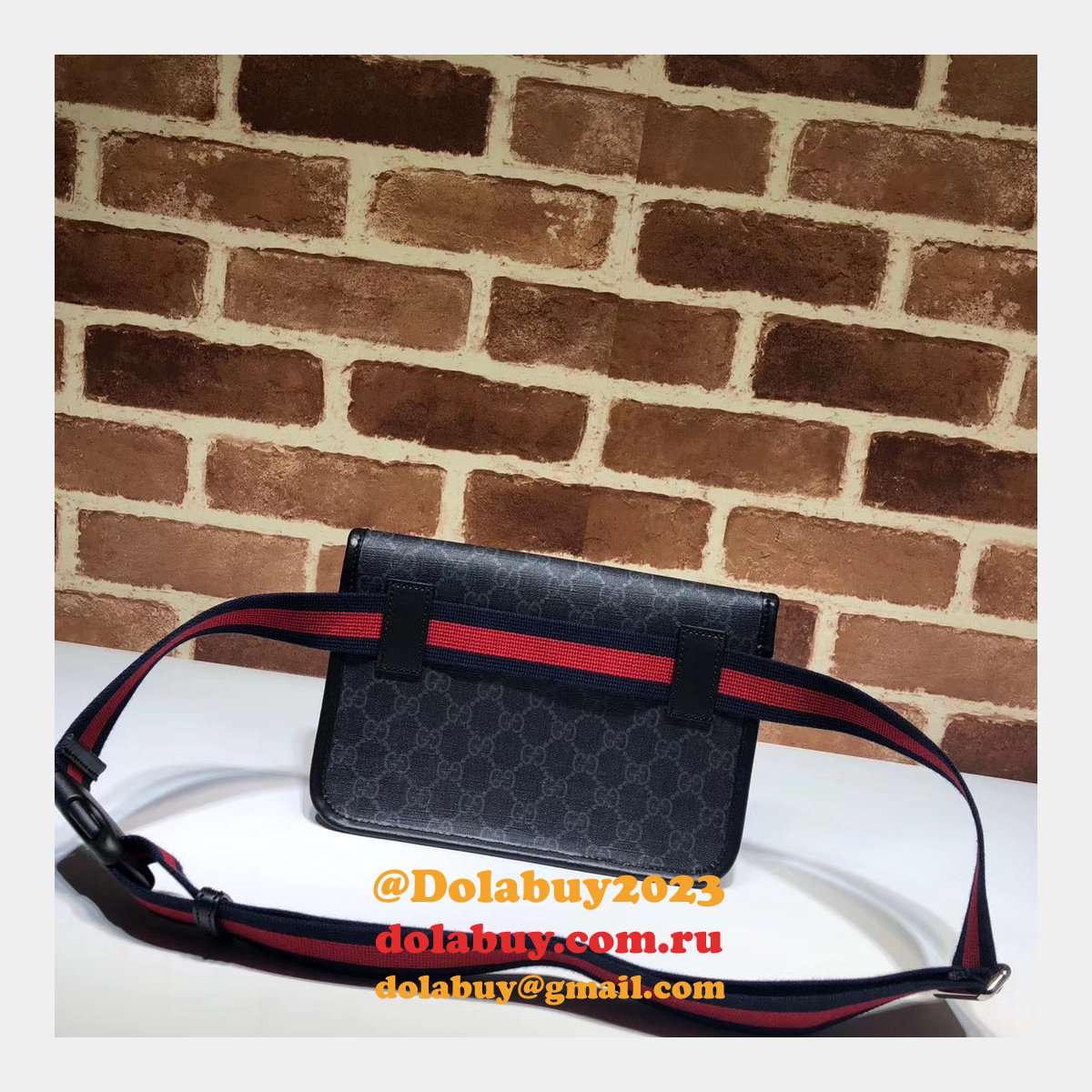 Gucci Top Quality 598113 GG Black belt bag