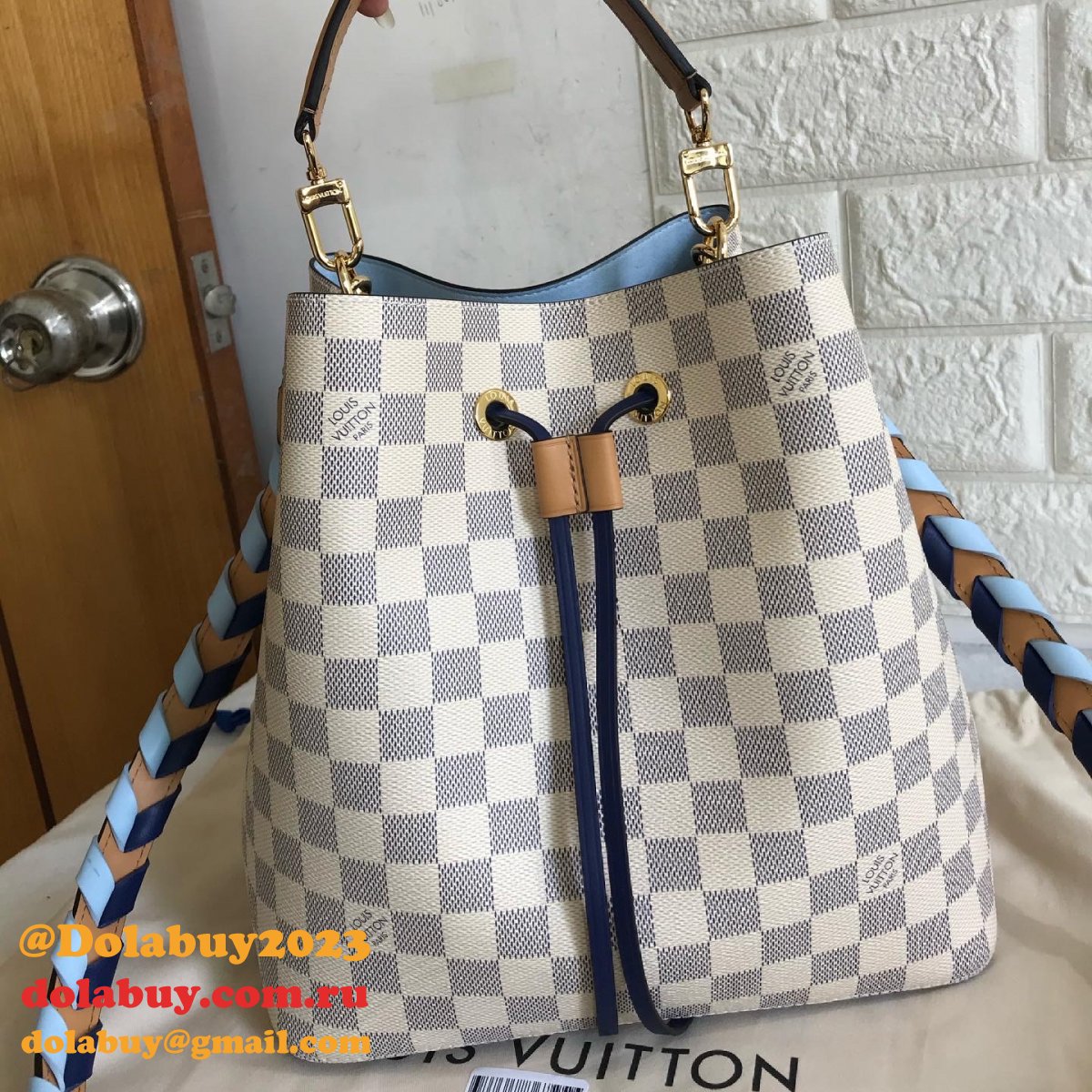 Replicas Louis Vuitton Best NéoNoé MM Damier Azur Canvas  N50042 Bag