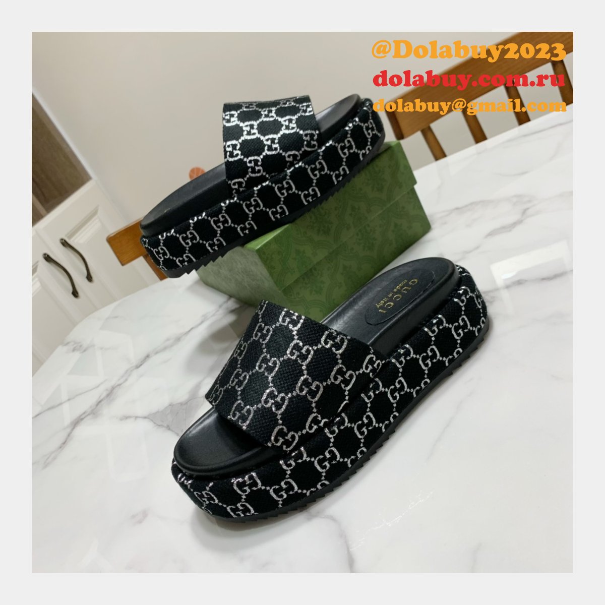 Canvas Slippers Replica Gucci Best High Quality Shoes