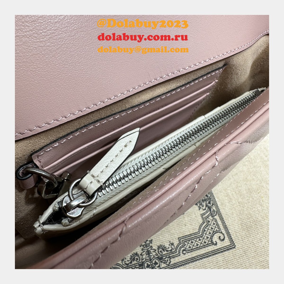 Inspired GG Marmont Crossbody Replica Gucci Pink 751526 Bag