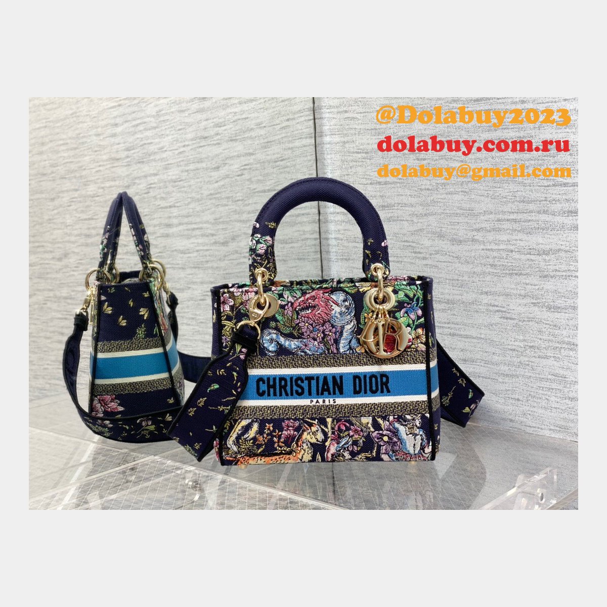Christian Dior AAA+ Replica Canvas Lady 24CM Tote Bag