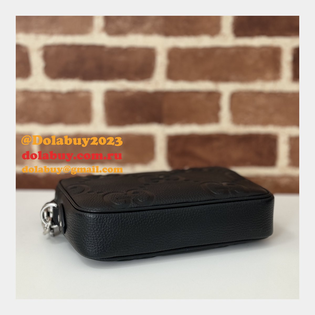 Gucci Replica 1:1 Mirror Jumbo GG Pouch 802148 Black Handbag