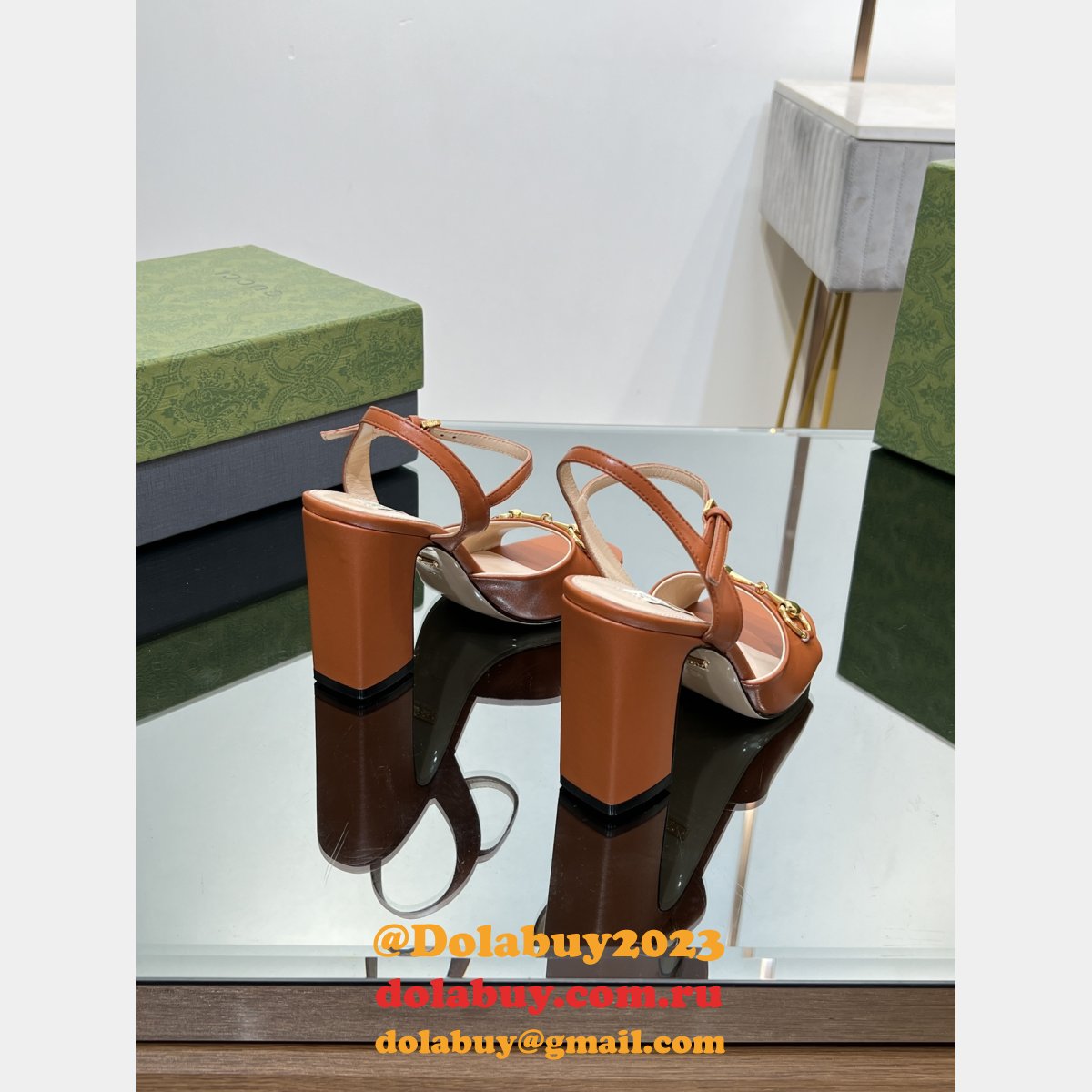 Designer gucci WOMEN''S HORSEBIT MID-HEEL SANDAL