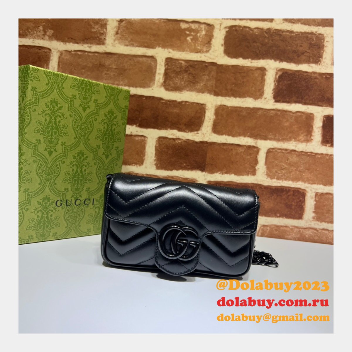 Best High Quality Replica Gucci GG Marmont belt 699757 bag
