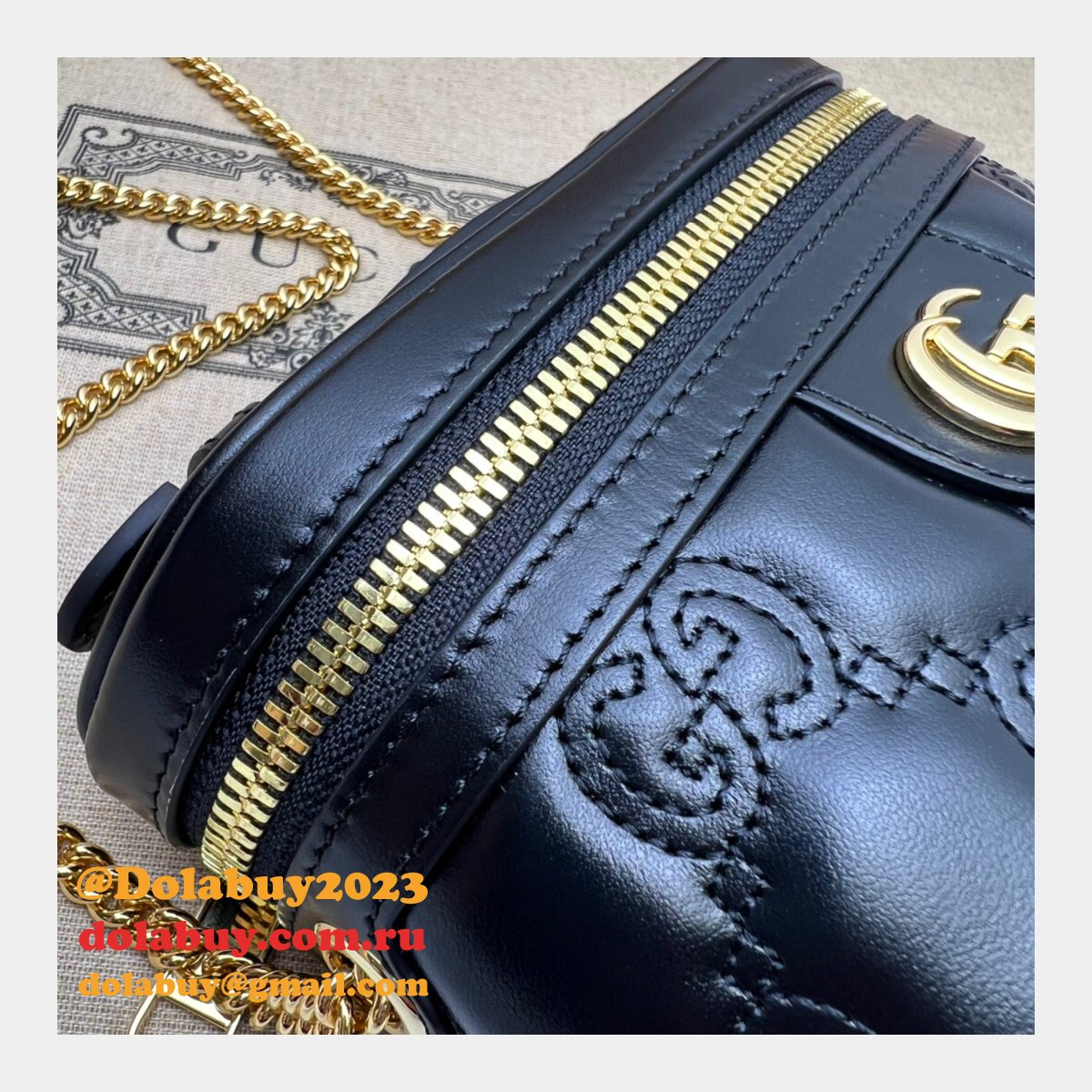 Best Gucci 723770 AAA Fake GG Matelassé Top Handle Bag