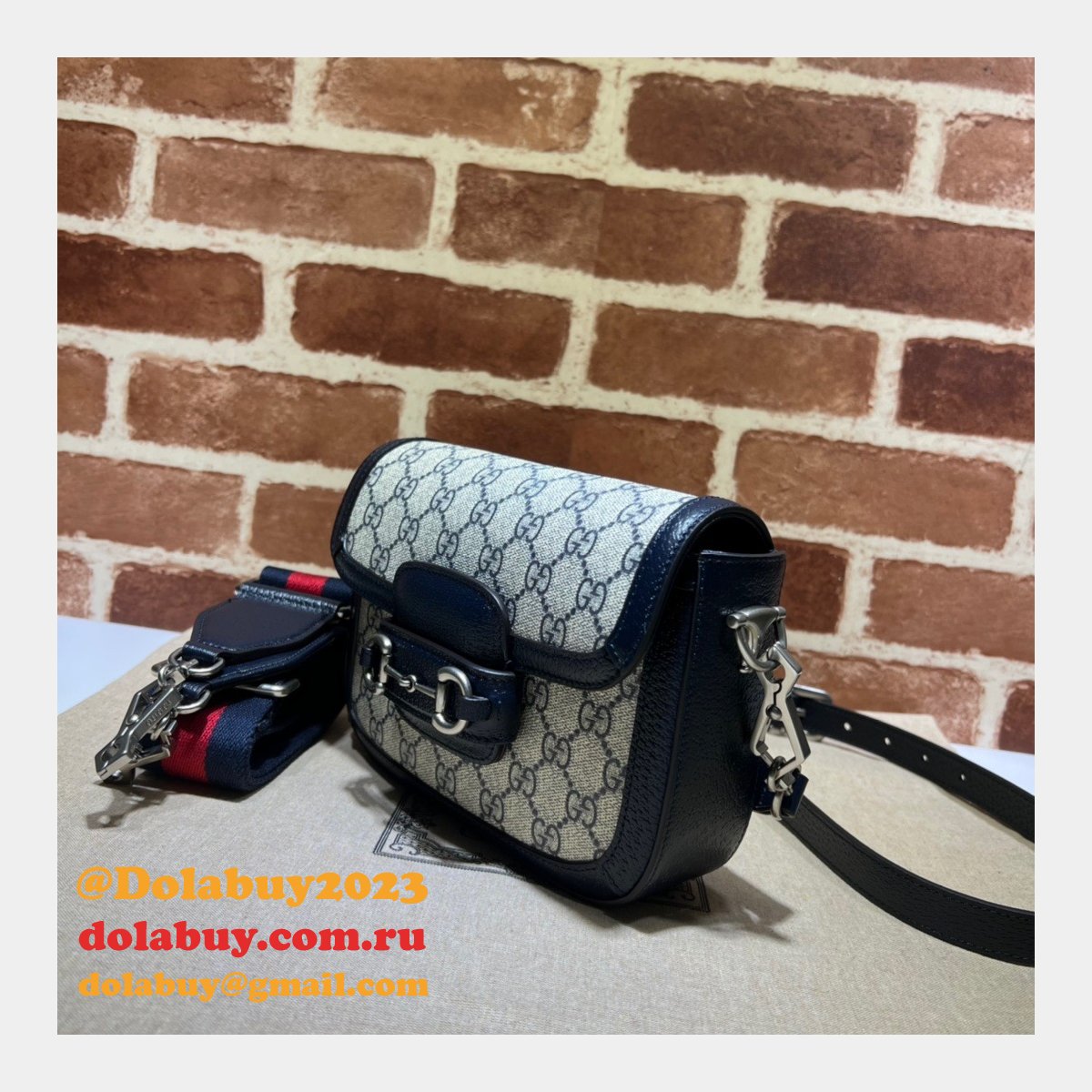 Fake 658574 Gucci Wholesale Horsebit 1955 GG mini bag