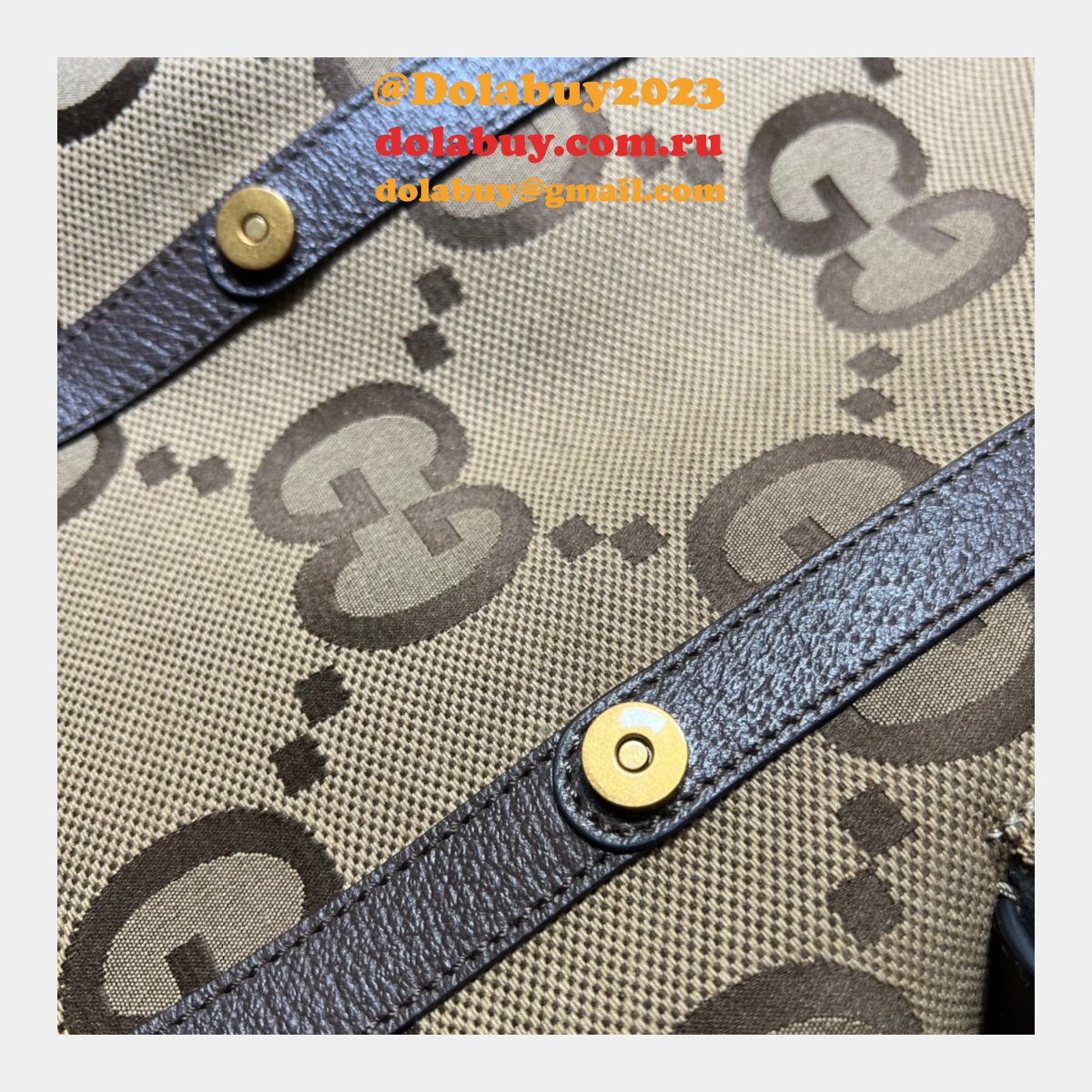 7 Star Gucci Backpack Replica 678829 with jumbo GG in camel and ebony GG canvas