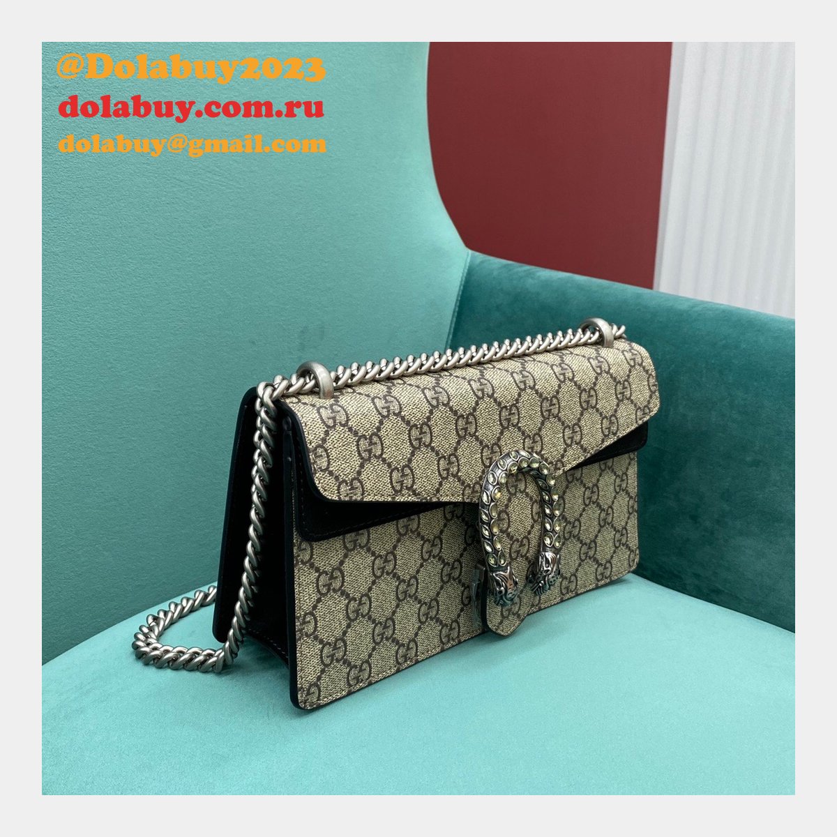 Top Gucci Dionysus small chain shoulder 499623 black