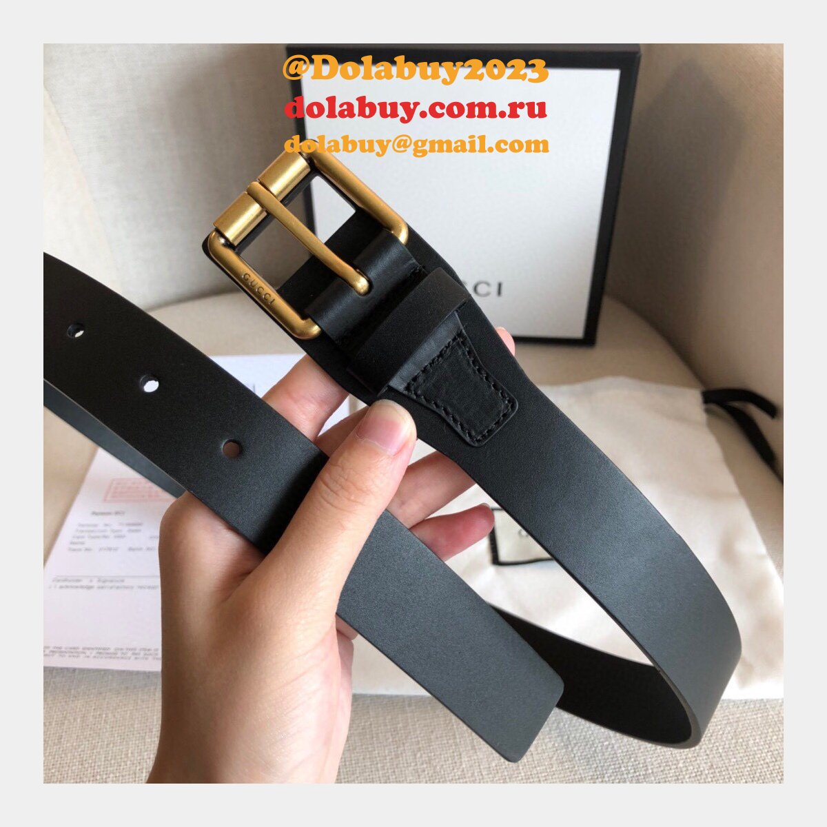 UK Gucci 30mm Replica Belt Black
