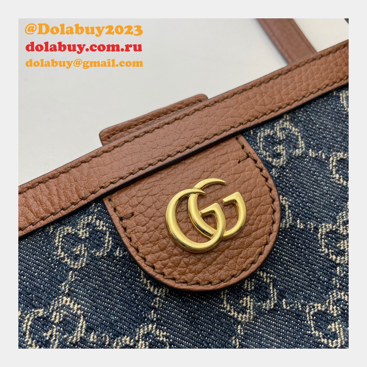 Dark blue Knockoff Gucci Ophidia GG medium tote 631685 Bag