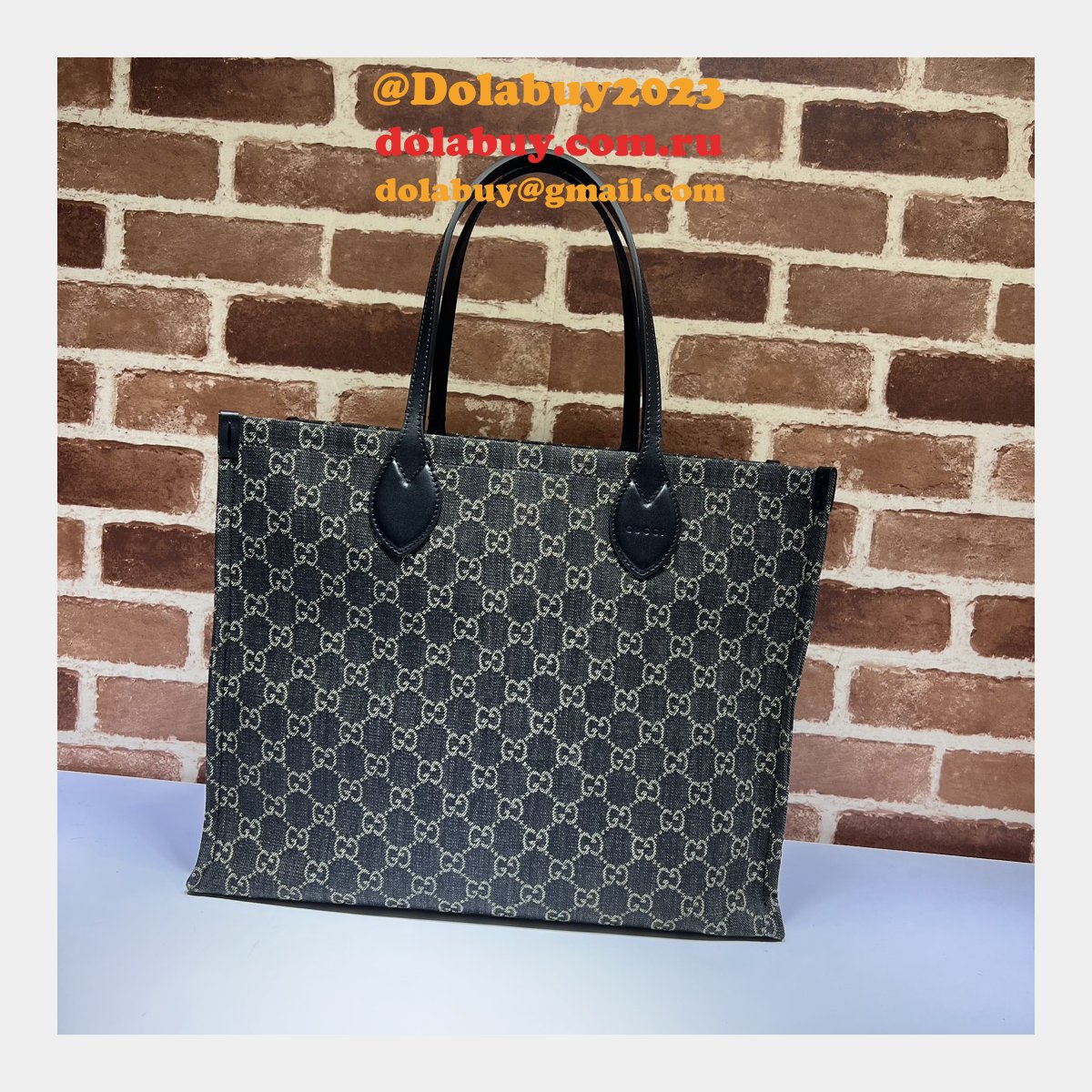 Ophidia GG 772184 Gucci Designer Knockoff Tote Black Fabric Bag