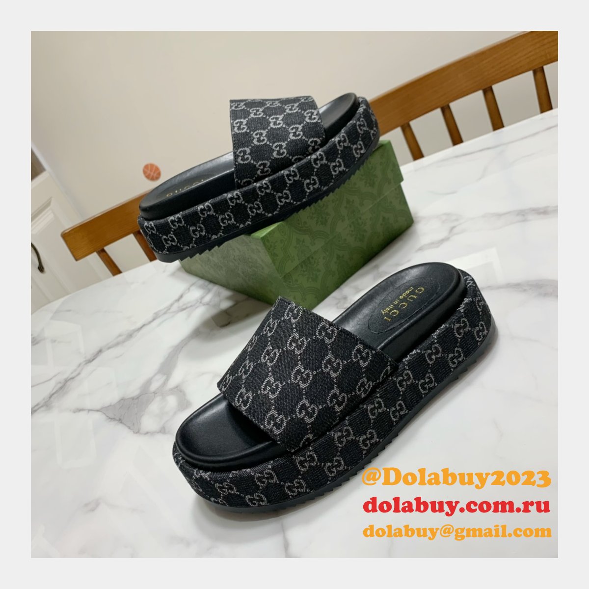 Canvas Slippers Replica Gucci Best High Quality Shoes