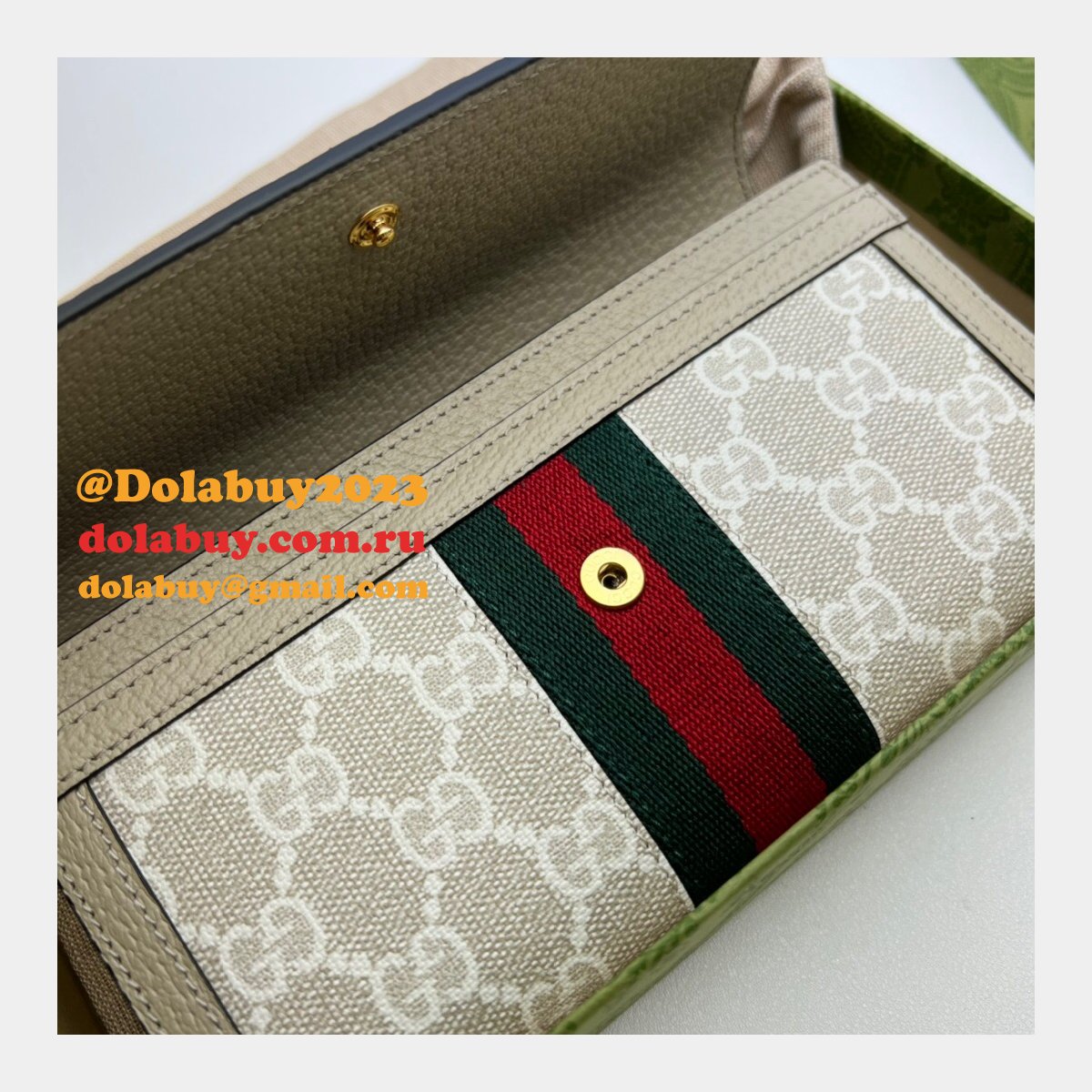 Gucci Copy GG Supreme 523153 Ophidia Continental Replica Wallet