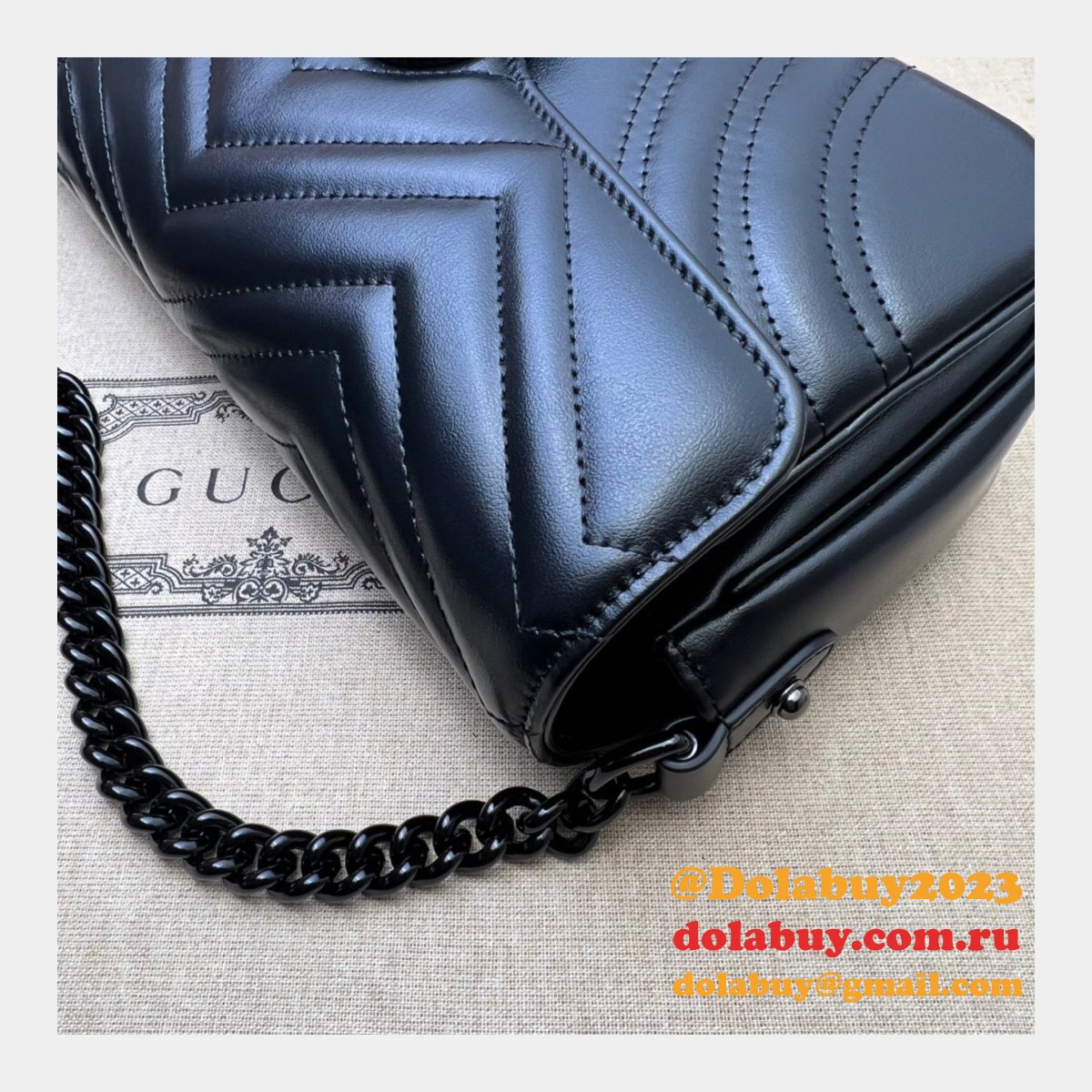 Gucci 1:1 High Quality Replica GG Marmont Shoulder 734814 Bag