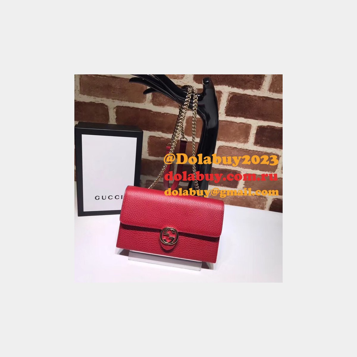 Cheap Gucci 510314 Leather Interlocking GG 510314 Crossbody