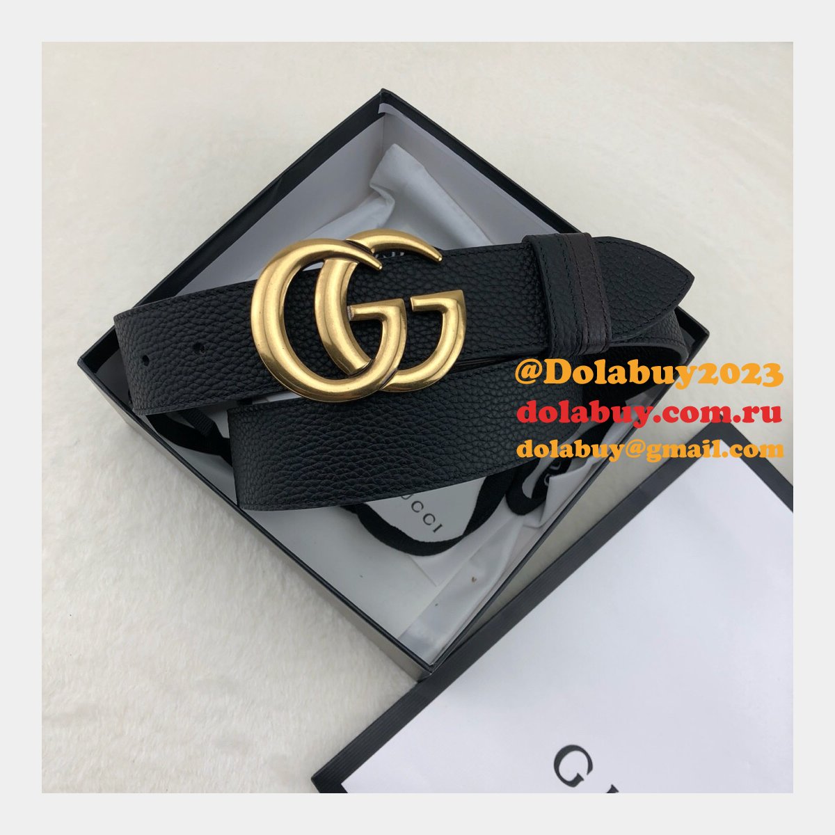 AAA+ Gucci 38mm Replica GG sliver/golden black Belt