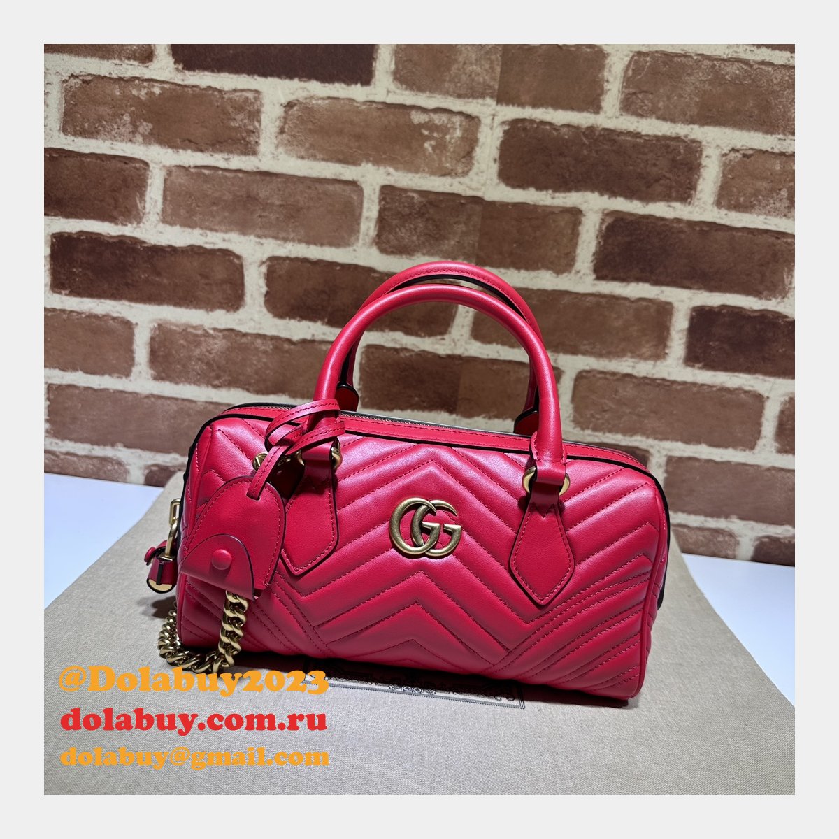 Gucci Top Quality GG Marmont Top Handles Replica 746319 Bag