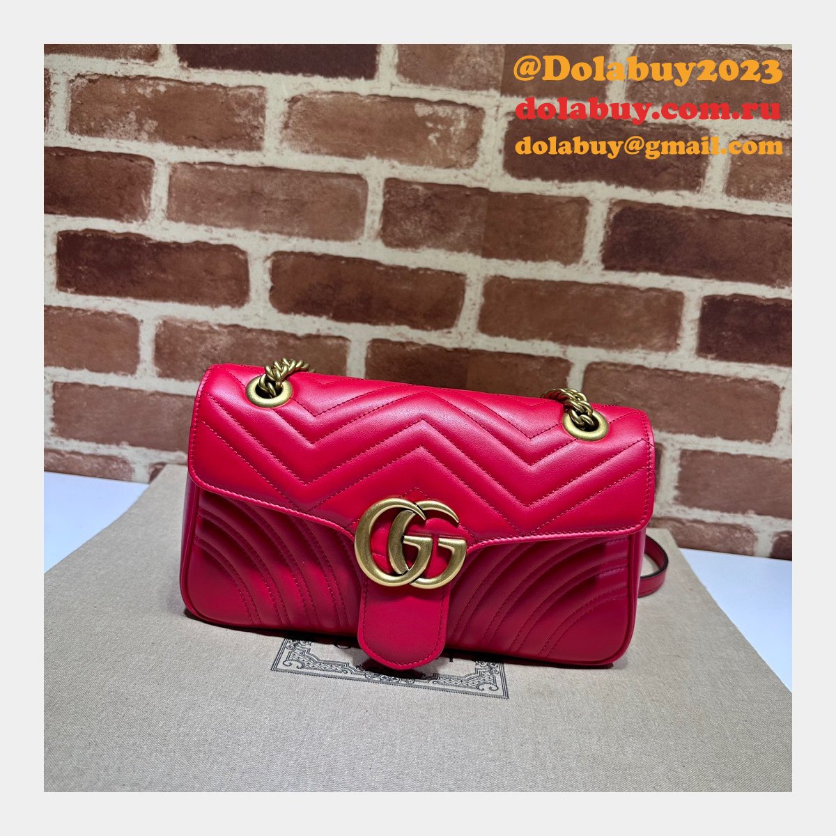 Gucci GG Marmont 1:1 Mirror Shoulder 443497 High Quality Bag