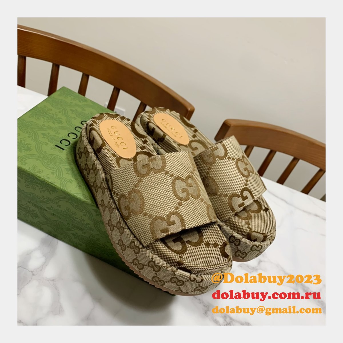 Canvas Slippers Replica Gucci Best High Quality Shoes