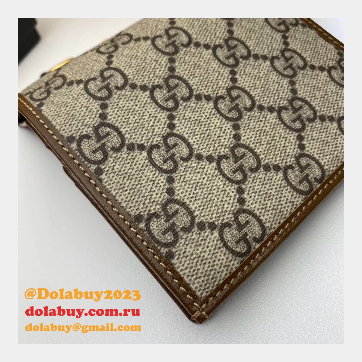 Top Quality Gucci Beige Fake 1955 Horsebit card case 621887 wallet