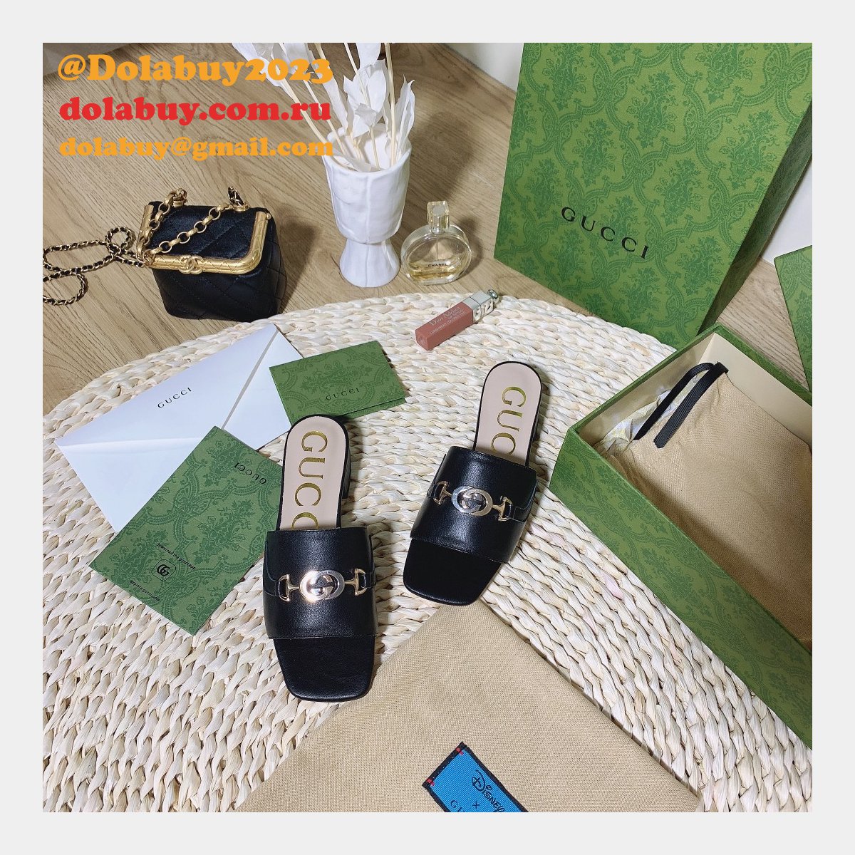 7 Star Replica Gucci 2021 Slippers white/black series GG Shoes