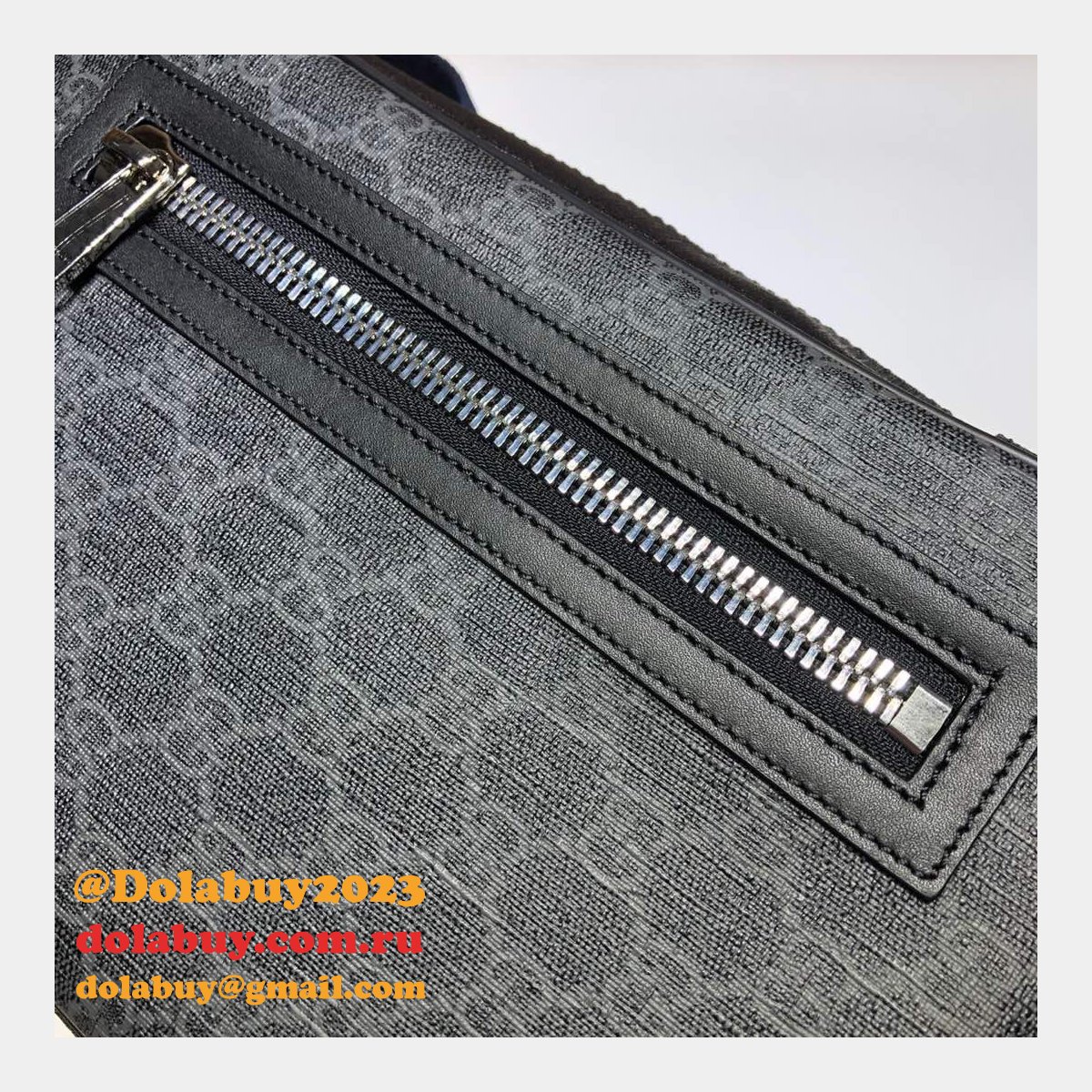 Replica AAA+ Gucci Messengers GG Black belt Purses 478325 GG Supreme
