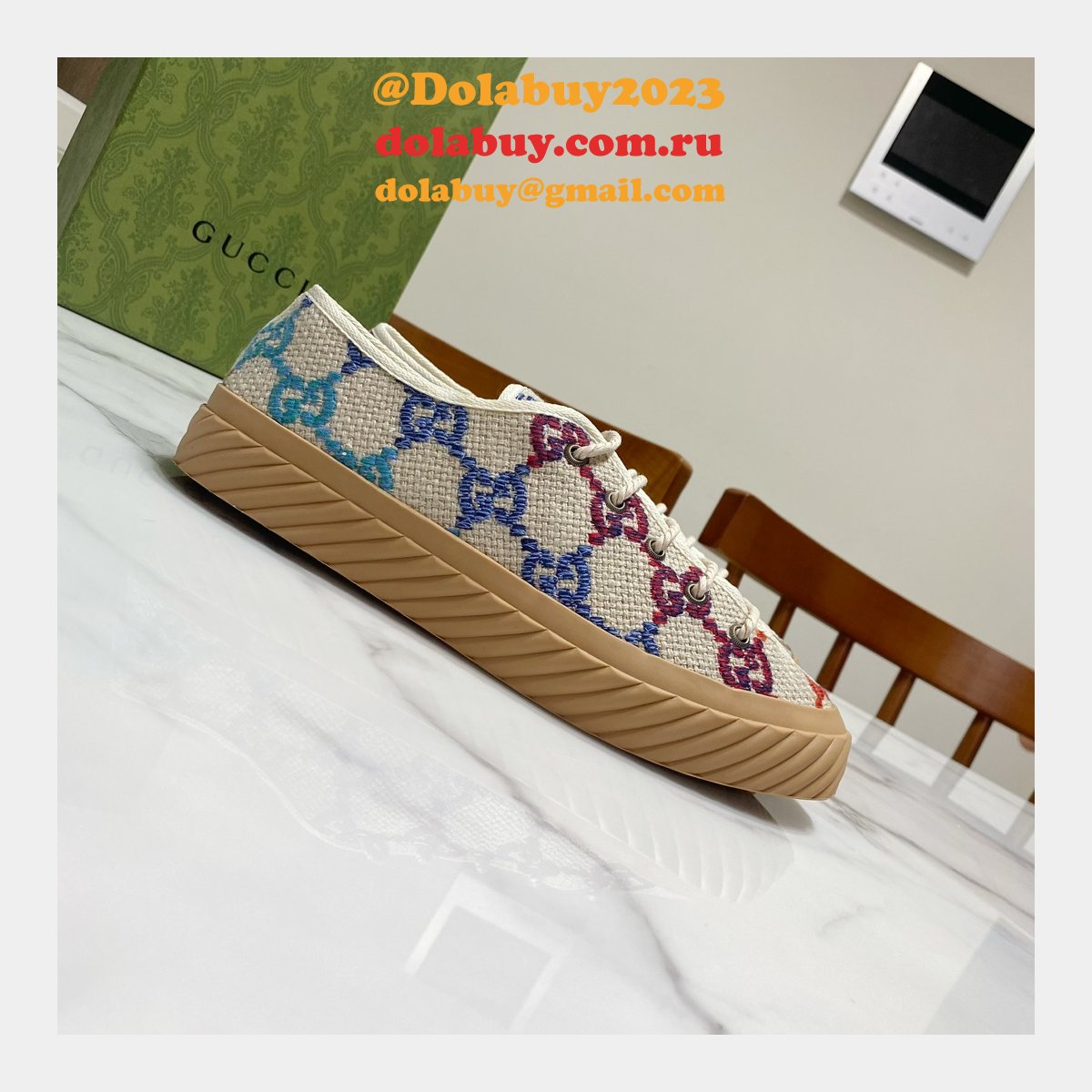 Gucci Shoes Replica Double G Canvas 1:1 Mirror High-Quality