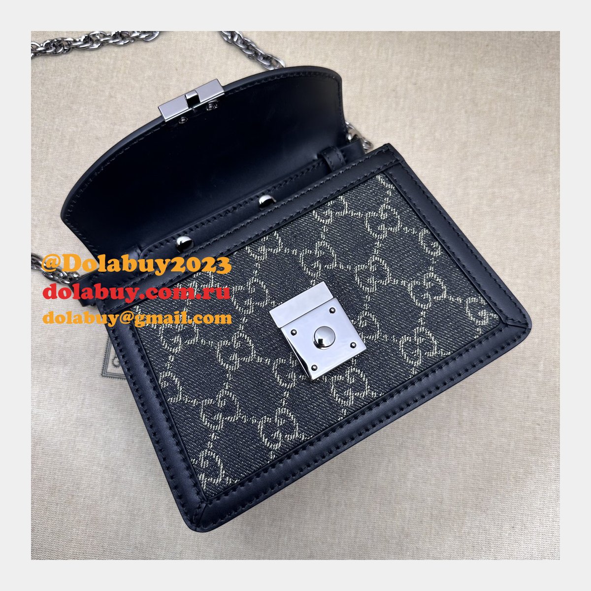 Knockoff Ophidia GG Gucci Black 696180 Shoulder Bag