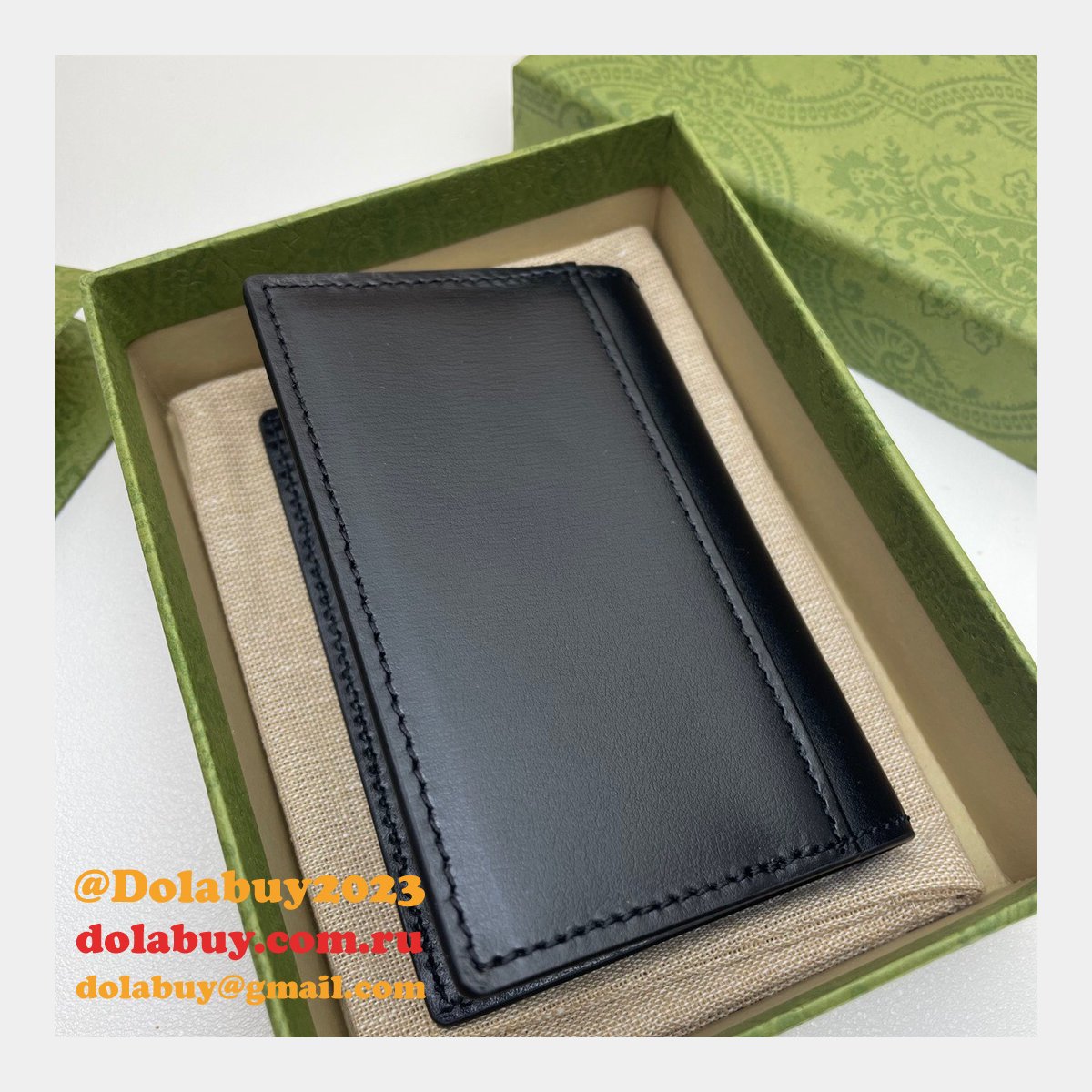 High Quality Gucci Replica 547075 GG Marmont card case in black leather
