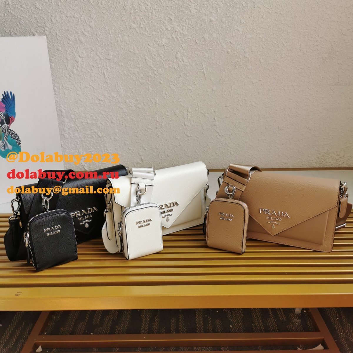 Saffiano Prada 1BP020 Luxury Envelope Replica High Quality Bag