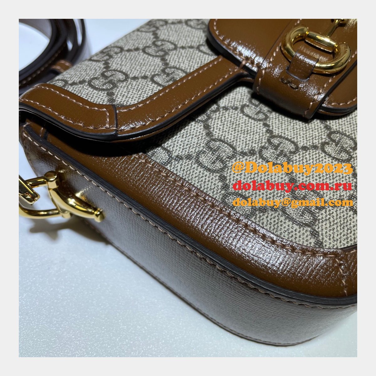Gucci Beige Replicas Horsebit 1955 mini aaa bag