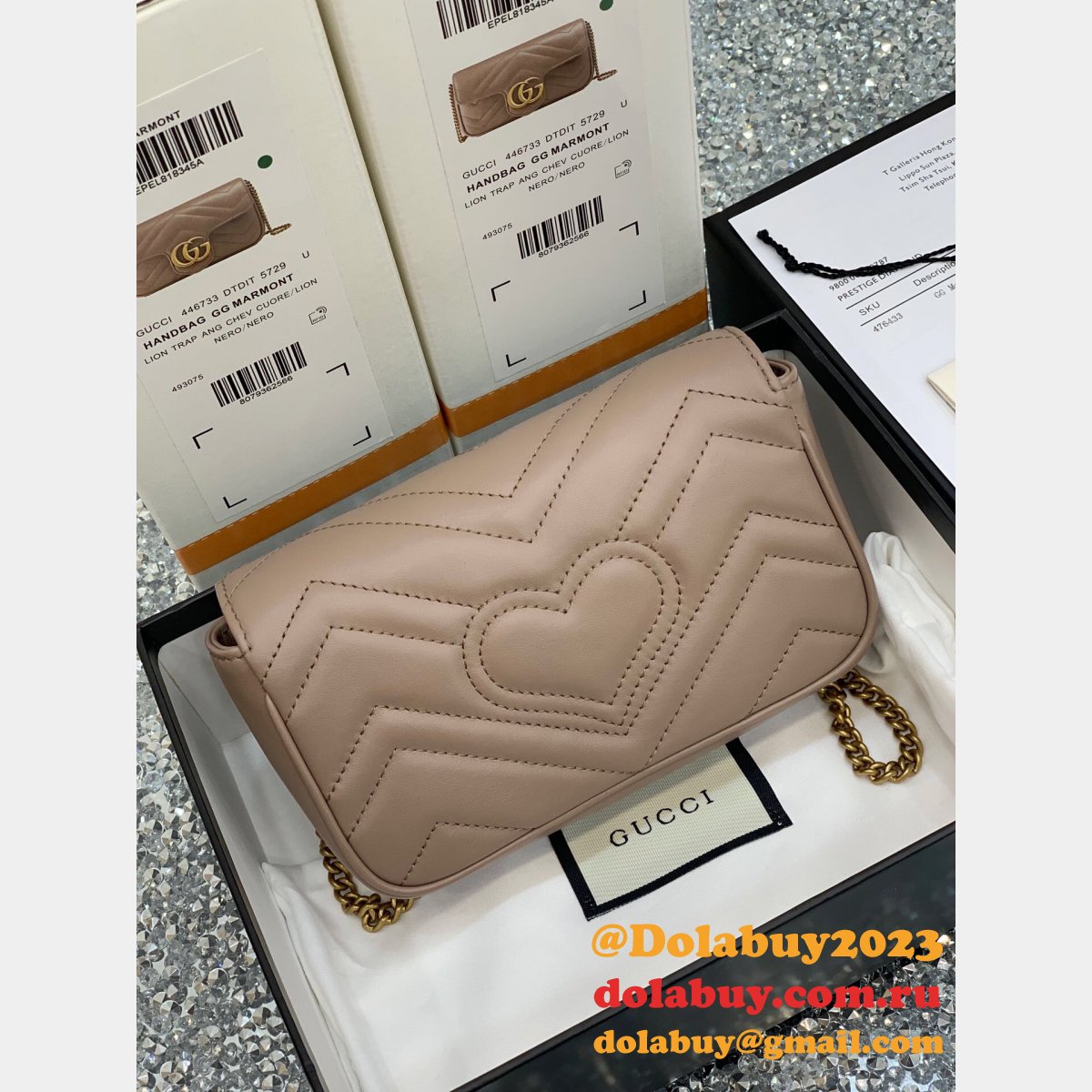 Gucci Wholesale GG Marmont Mini chain shoulder 476433 bag