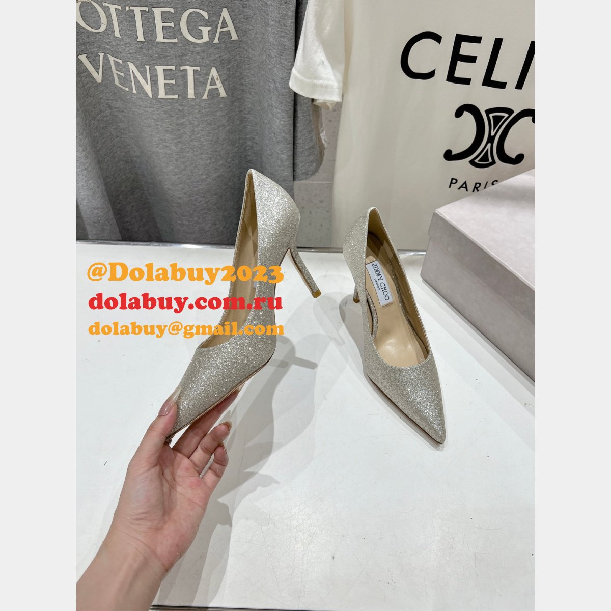 Wholesale Jimmy Choo High Heel Shoes Flat/6.5/8.5CM