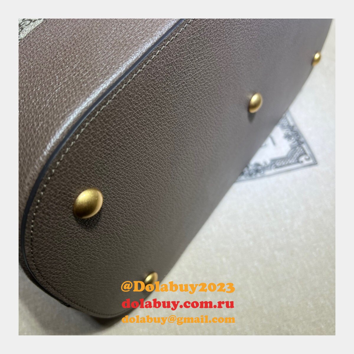Top Quality Gucci UK Savoy 724654 Bowling Ebony Supreme Tote Bag