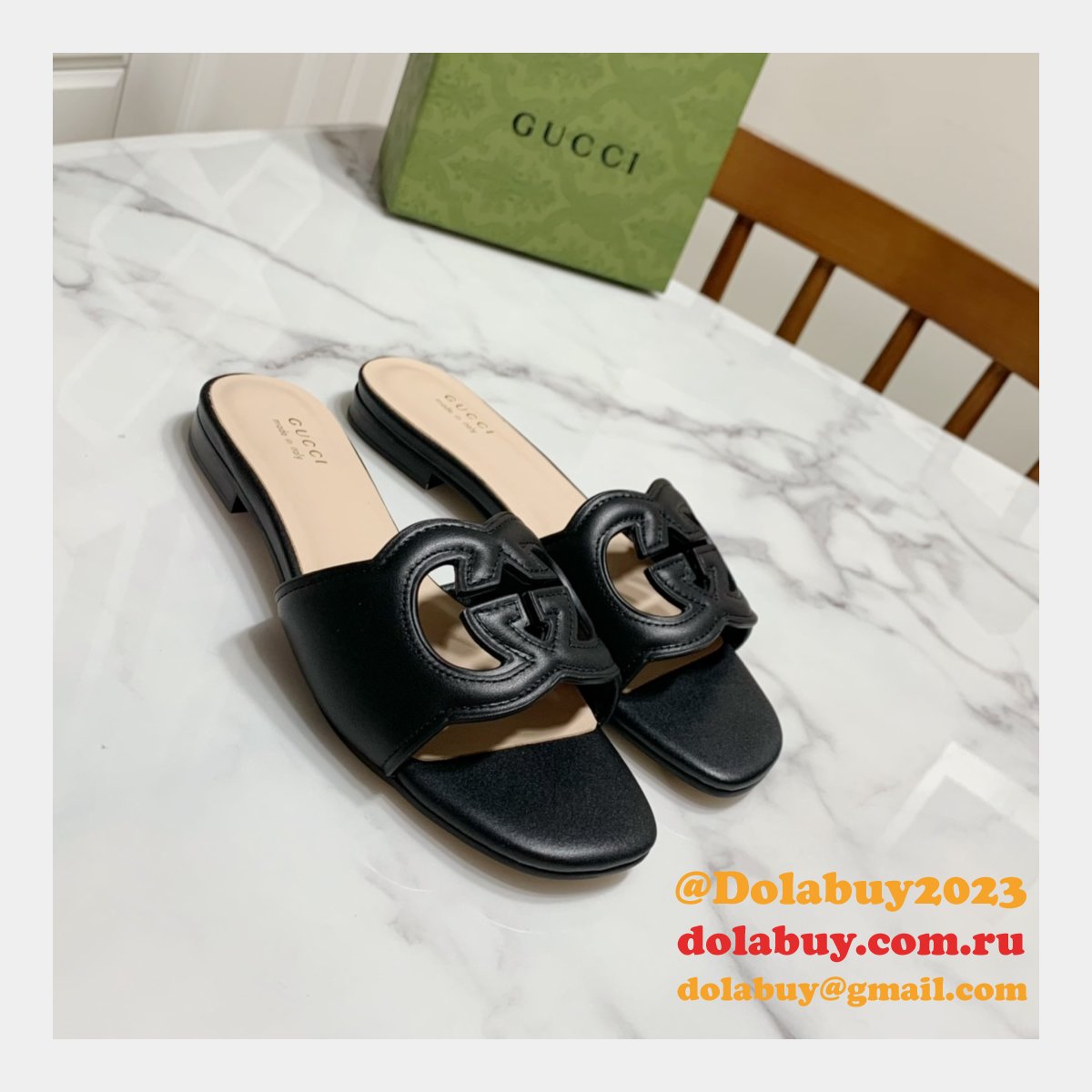 Replica Gucci Designer Shoes Outlet Flat Slippers Sale