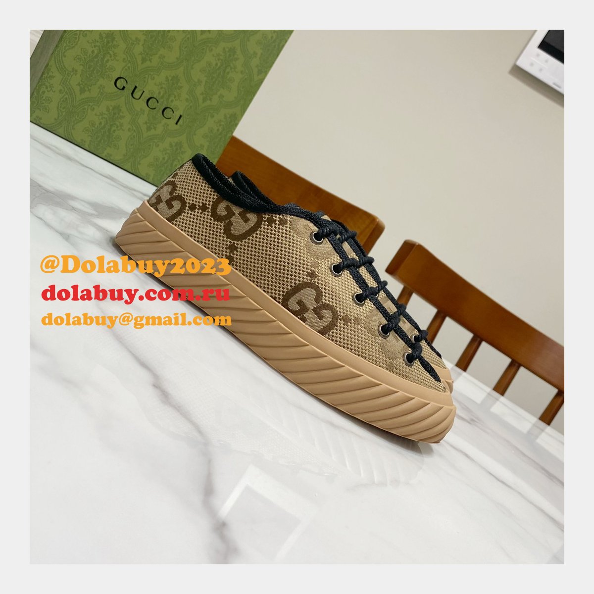 Gucci Shoes Replica Double G Canvas 1:1 Mirror High-Quality