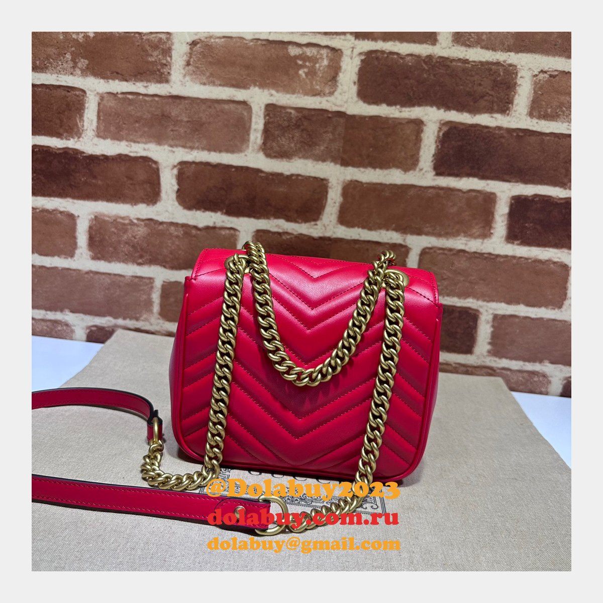 Copy Gucci Replica GG Marmont Shoulder Wholesale 739682 Luxury Bag