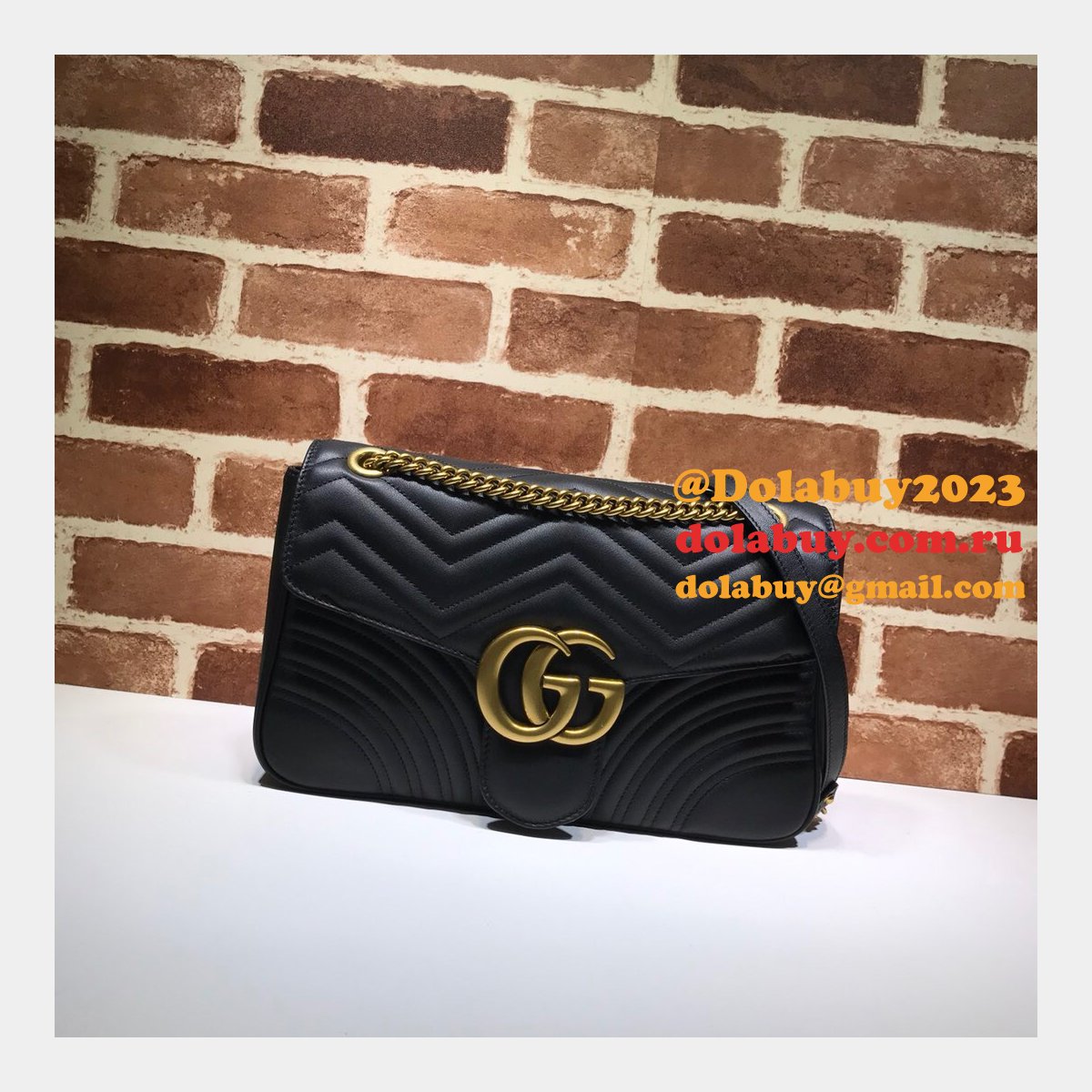 WHOLESALE GUCCI REPLICAS BEST 447633 LEATHER GG MARMONT