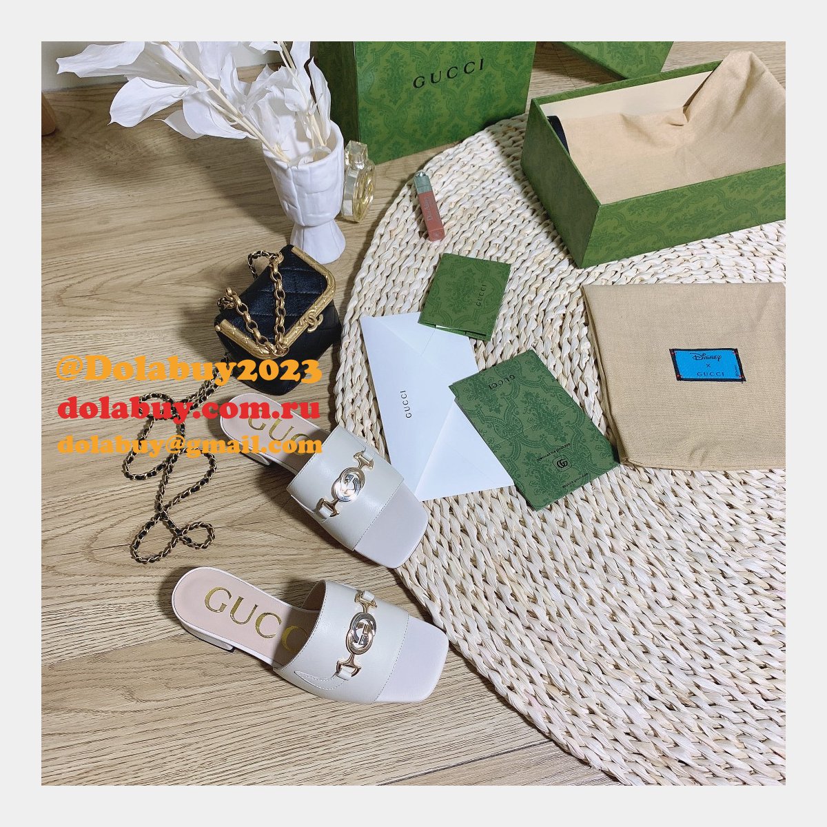 7 Star Replica Gucci 2021 Slippers white/black series GG Shoes