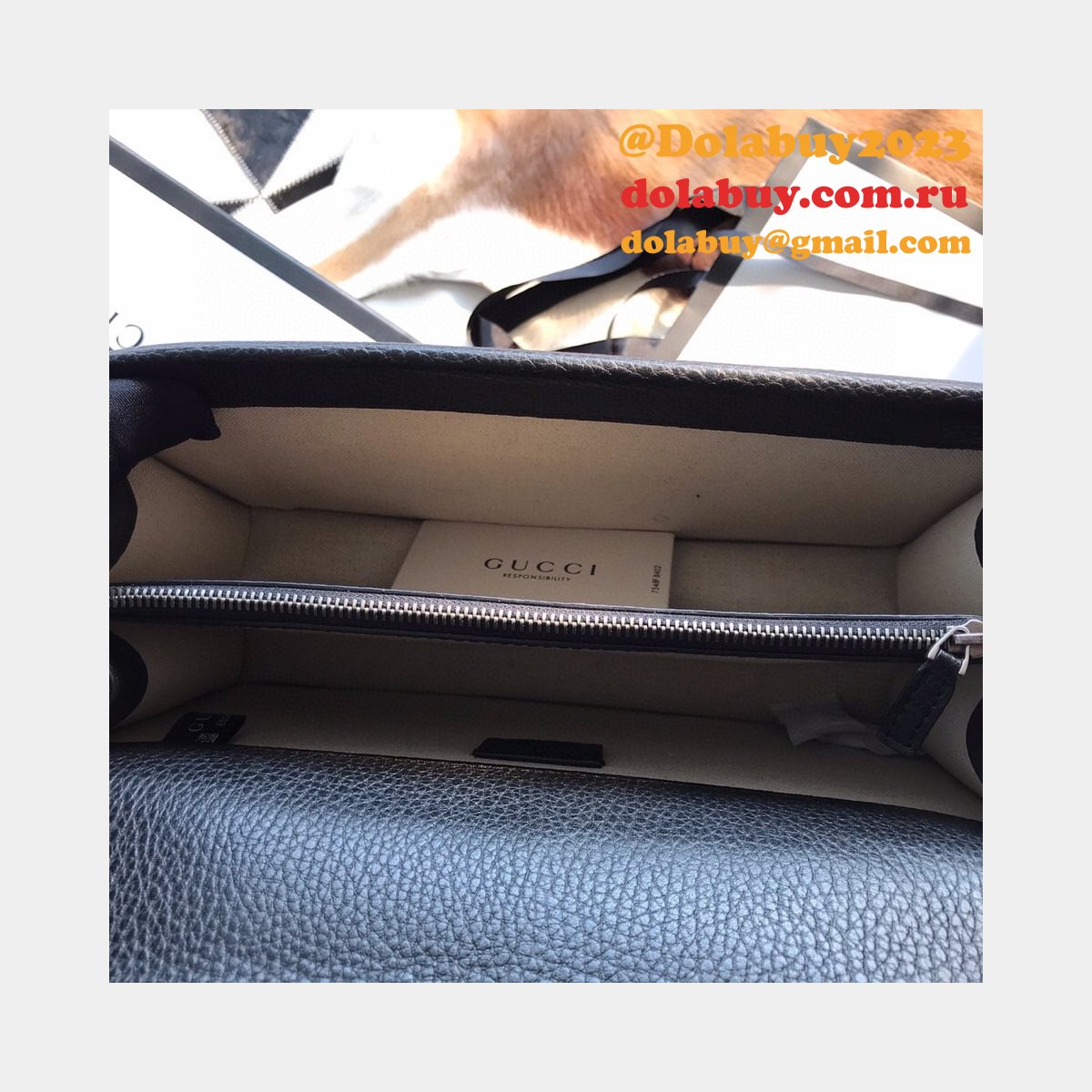Wholesale Replica Gucci 400249 Dionysus GG Supreme Shoulder Black Bag